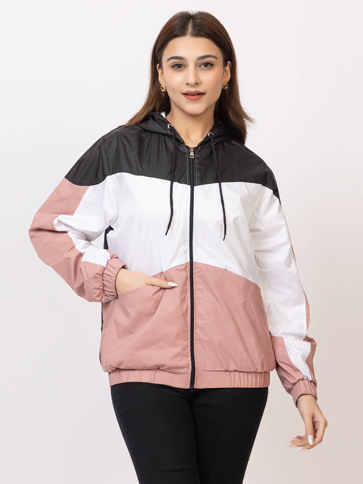     			KAZZ - Nylon Black Hooded Jackets Pack of 1