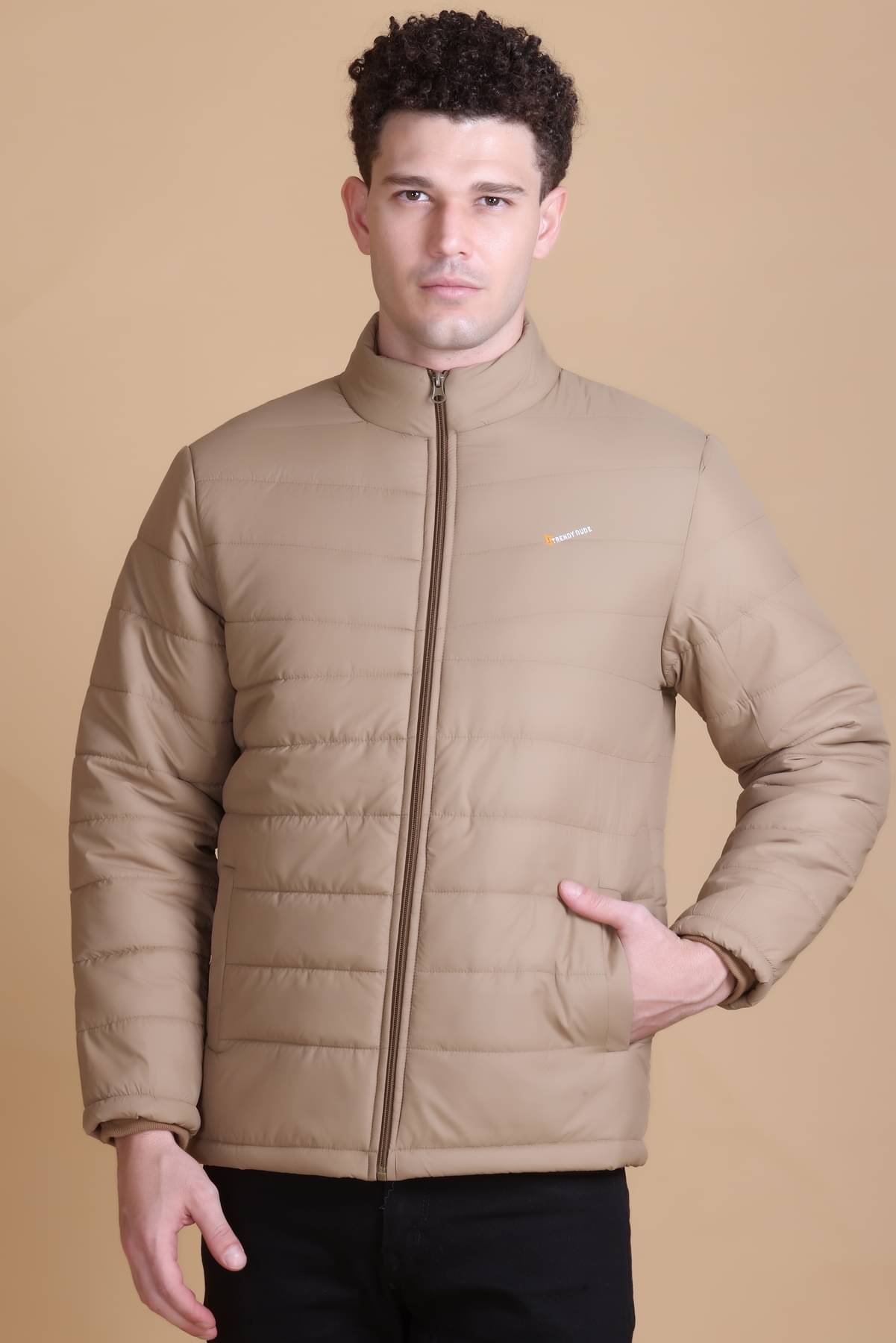     			KAZZ Nylon Men's Down Jacket - Beige ( Pack of 1 )