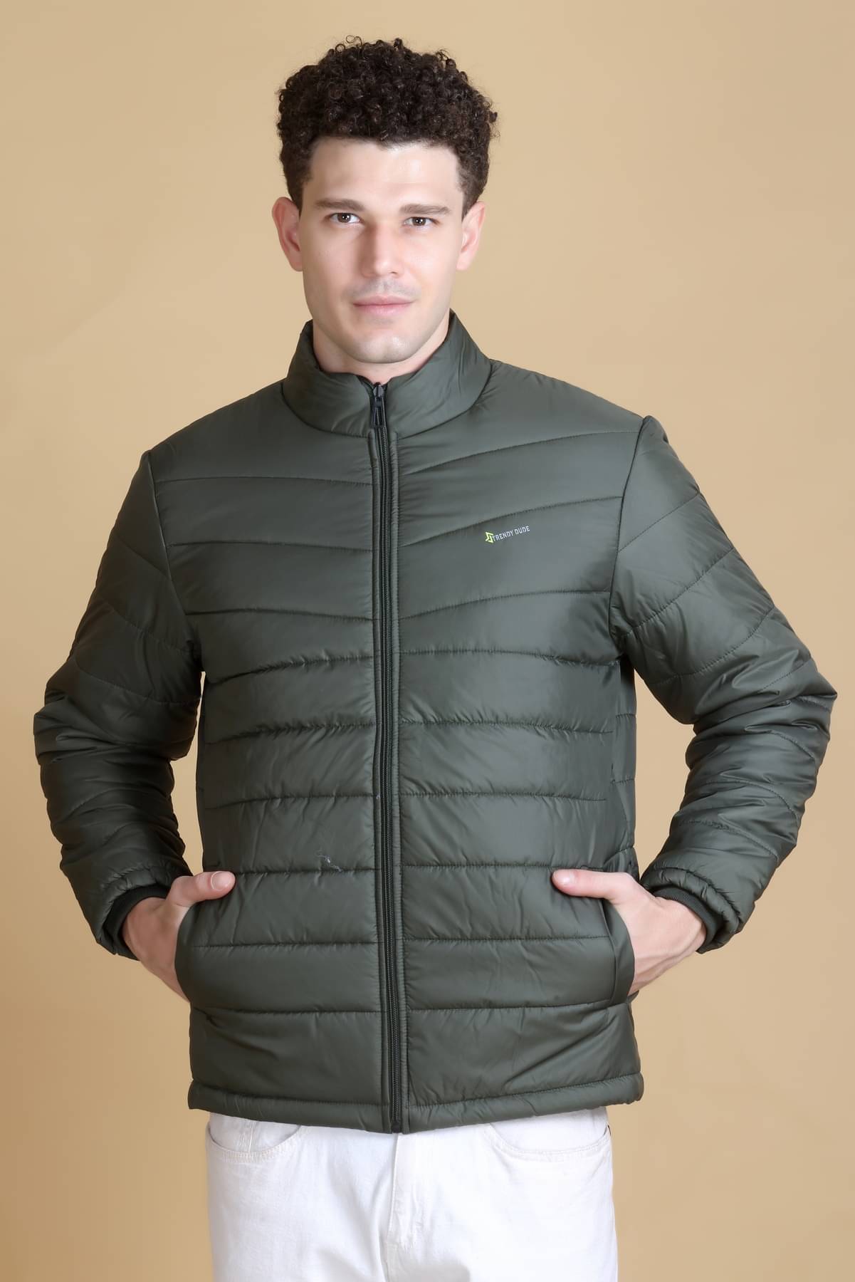     			KAZZ Nylon Men's Down Jacket - Olive ( Pack of 1 )
