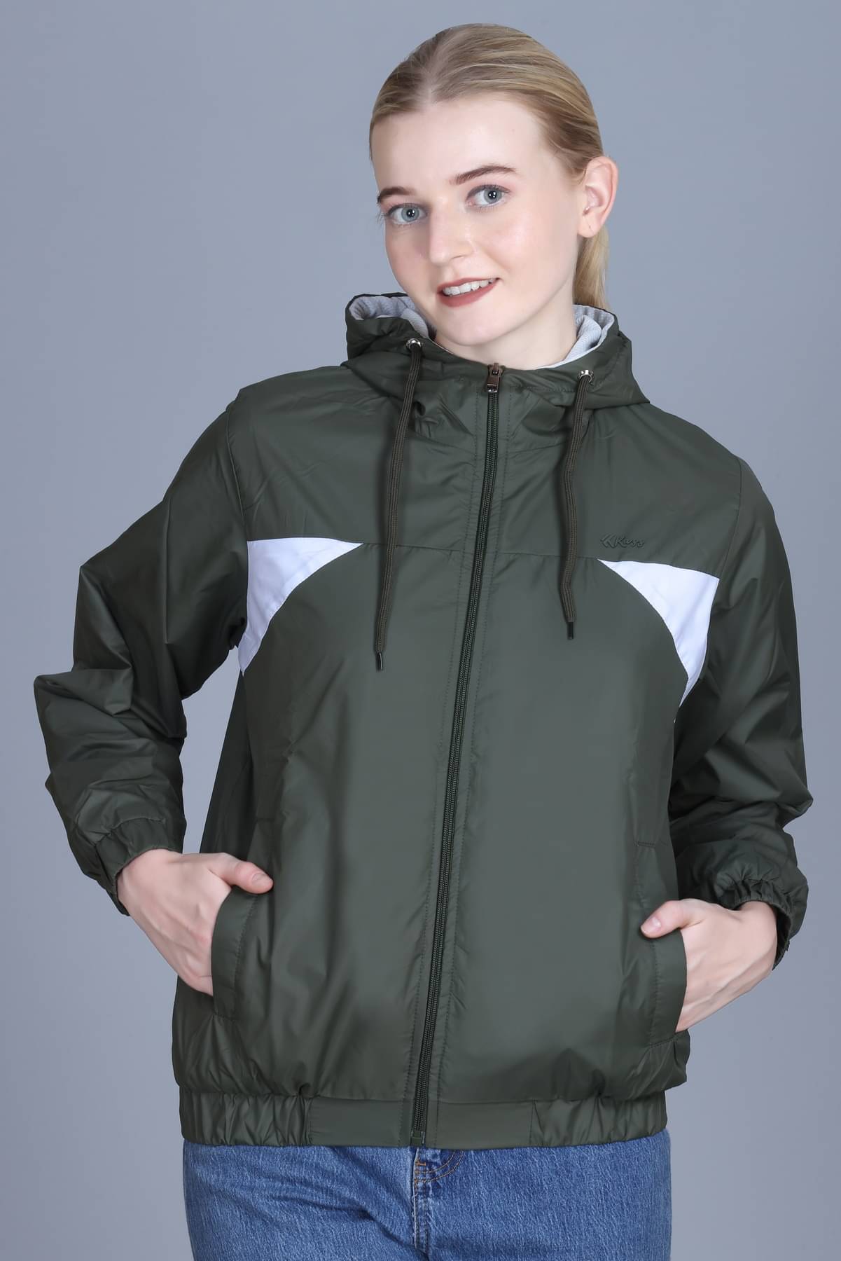     			KAZZ - Nylon Olive Hooded Jackets Pack of 1