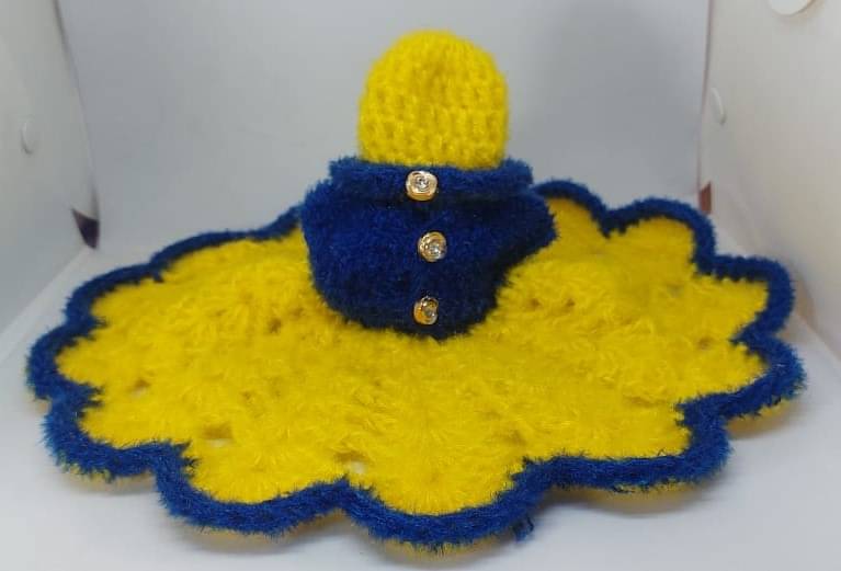    			KRIDHARA FOUNDATION Laddu Gopal Yellow Wool Dress ( Pack of 1 )