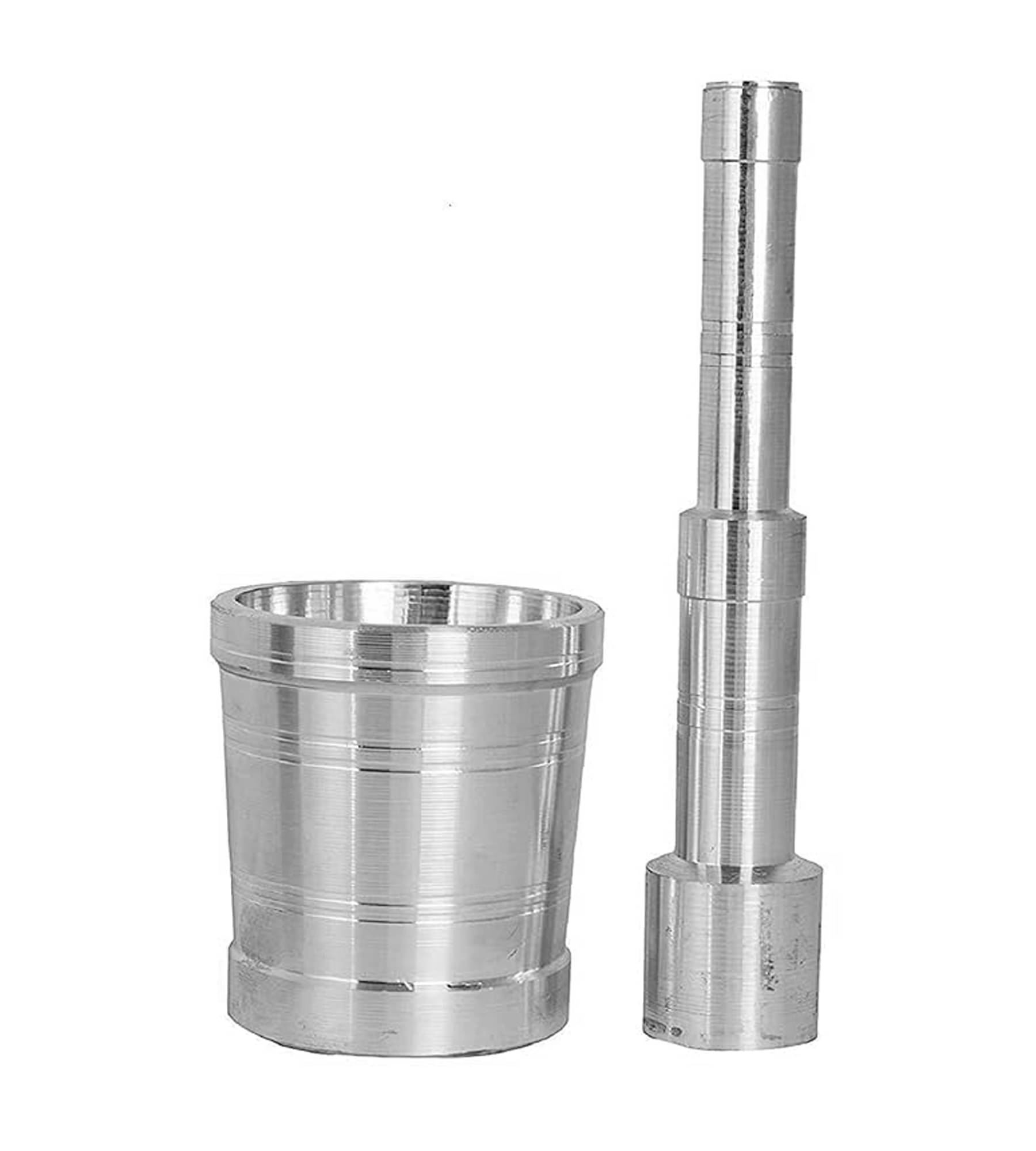     			1 Kitchen Khalbatta Okhli Masher Aluminium Mortar and Pestle Set Imam Dasta Musal