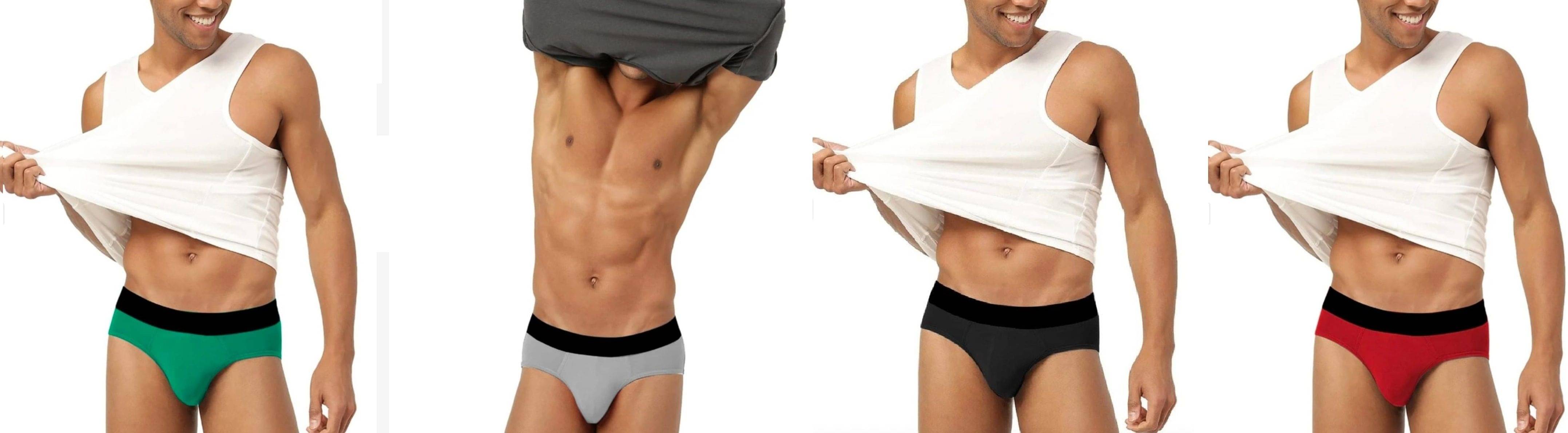     			L Fashion Jeans Pack of 4 Cotton Blend Briefs For Men's ( Multicolor )