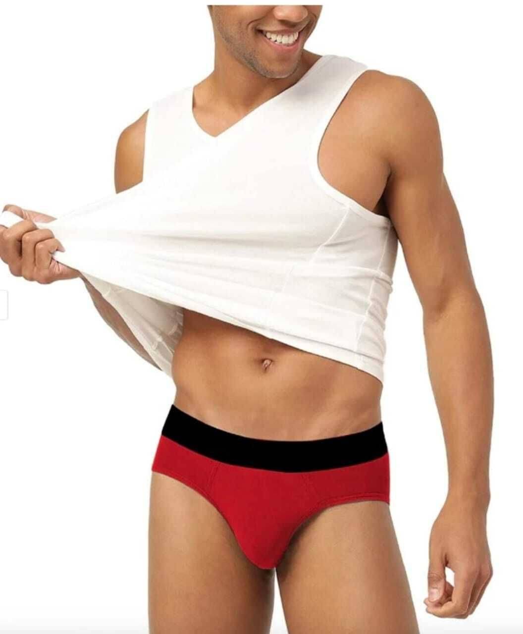     			L Fashion Jeans Pack of 1 Cotton Blend Briefs For Men's ( Red )