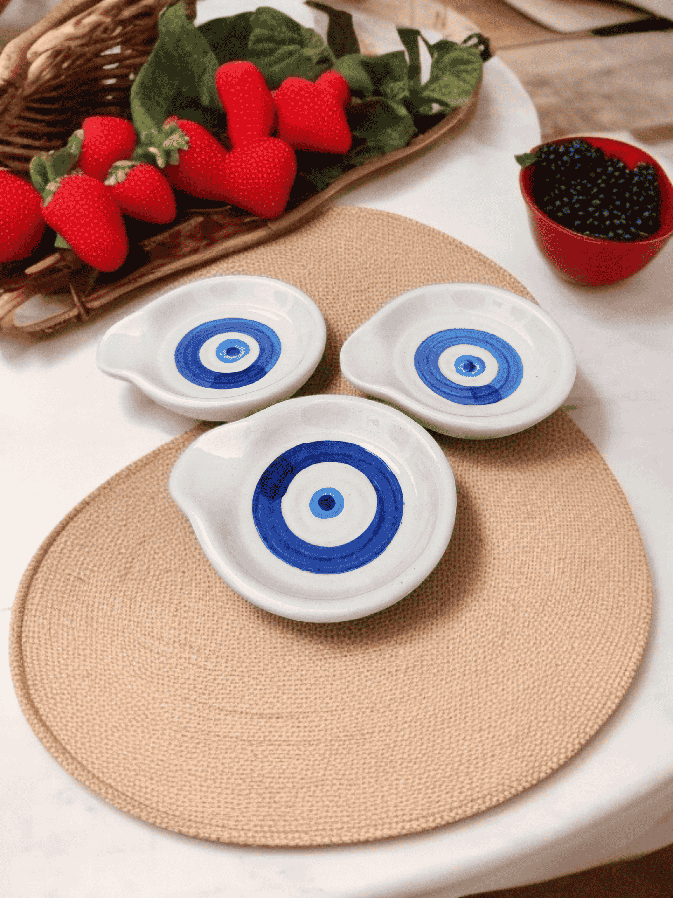     			Malaikah Ceramic Printed Cutlery Holder Multi Color ( Pack of 3 )