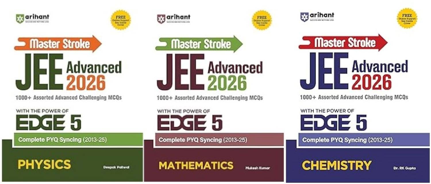 Master Stroke JEE Advanced PYQ 2026 Mathematics, Physics, chemistry  | EDGE 5 Series     			Master Stroke JEE Advanced PYQ 2026 Mathematics, Physics, chemistry  | EDGE 5 Series