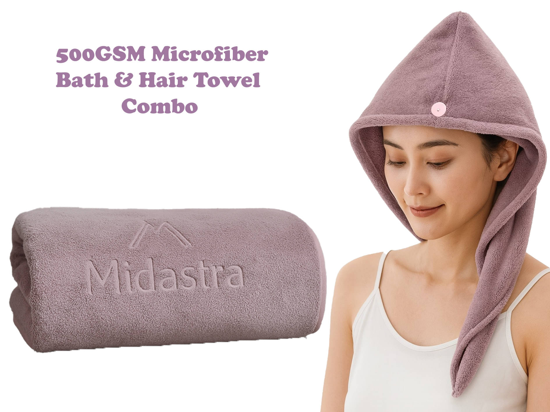     			Midastra Pack of 1 Microfibre 500 -GSM Bath Towel ( Wine )