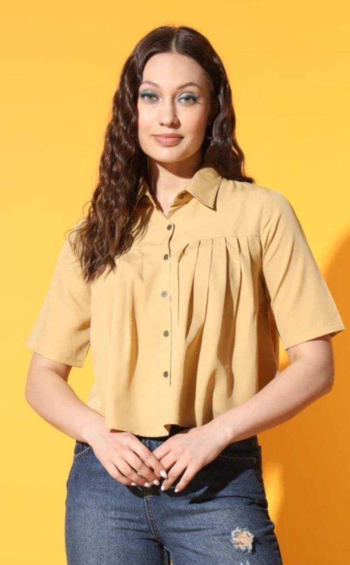 NIRMLA TRSDER Women's Viscose Rayon A-line Top ( Beige )     			NIRMLA TRSDER Women's Viscose Rayon A-line Top ( Beige )
