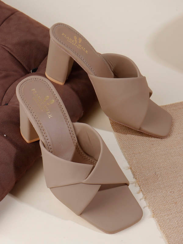PLANET WALK Beige Women's Sandal Heels PLANET WALK Beige Women's Sandal Heels