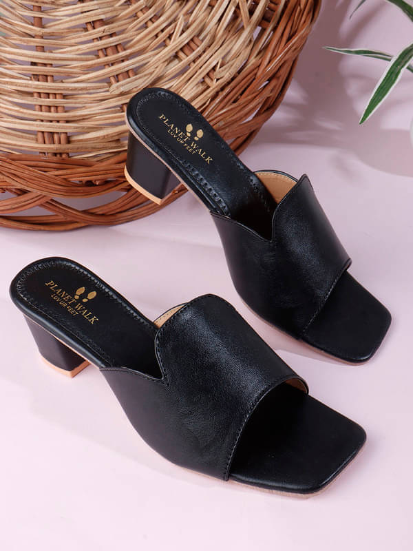 PLANET WALK Black Women's Sandal Heels     			PLANET WALK Black Women's Sandal Heels