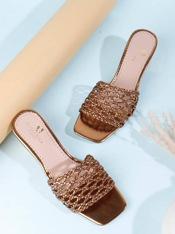 PLANET WALK Gold Women's Sandal Heels PLANET WALK Gold Women's Sandal Heels