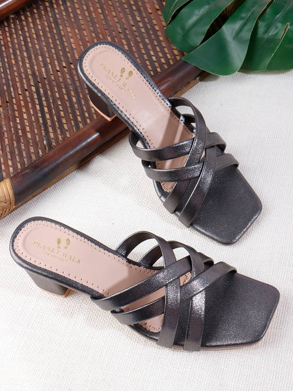 PLANET WALK Gray Women's Sandal Heels     			PLANET WALK Gray Women's Sandal Heels