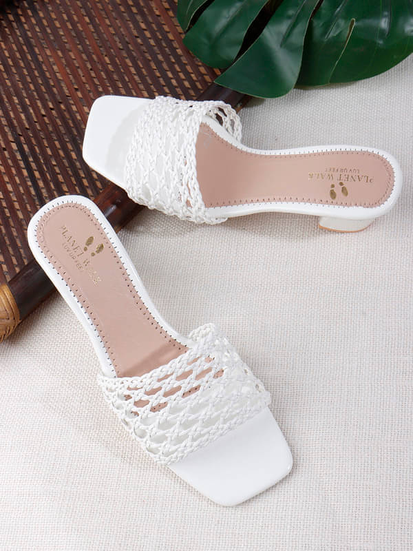 PLANET WALK White Women's Sandal Heels PLANET WALK White Women's Sandal Heels