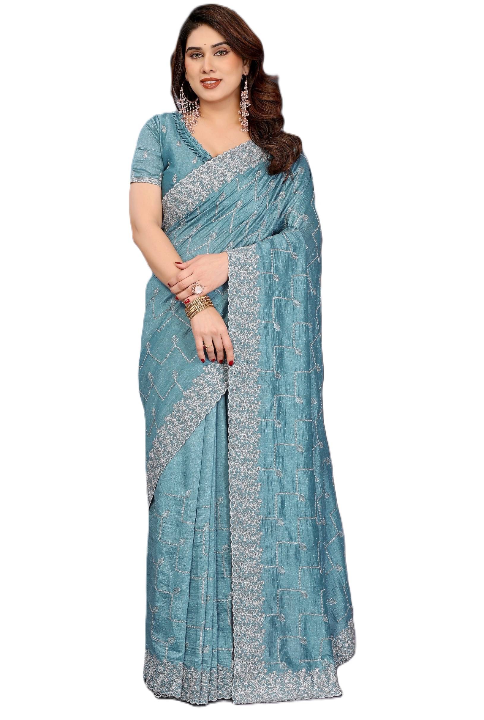     			Panbai sarees Silk Solid Regular Saree Without Blouse Piece ( Blue )