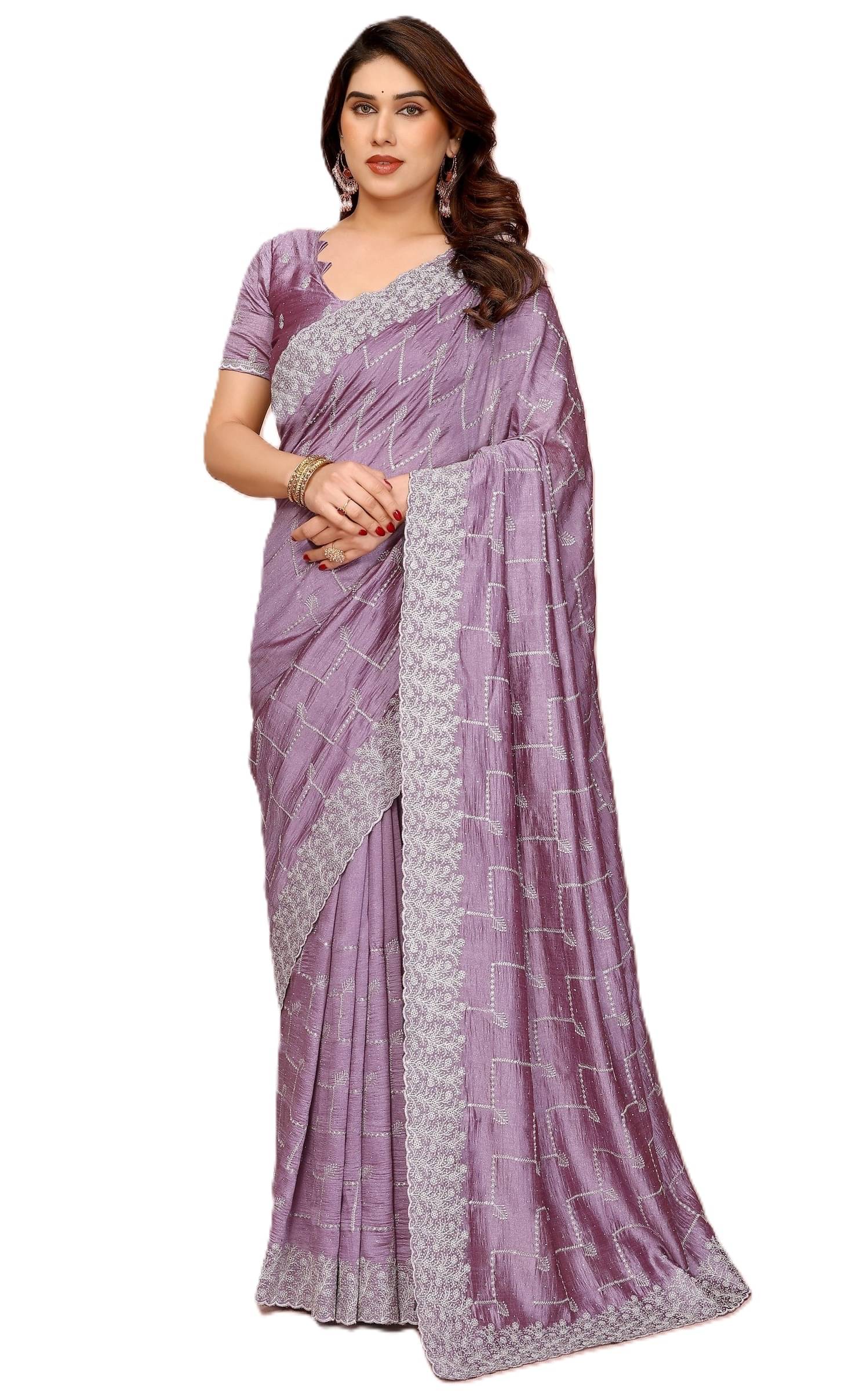     			Panbai sarees Silk Solid Regular Saree Without Blouse Piece ( Lavender )