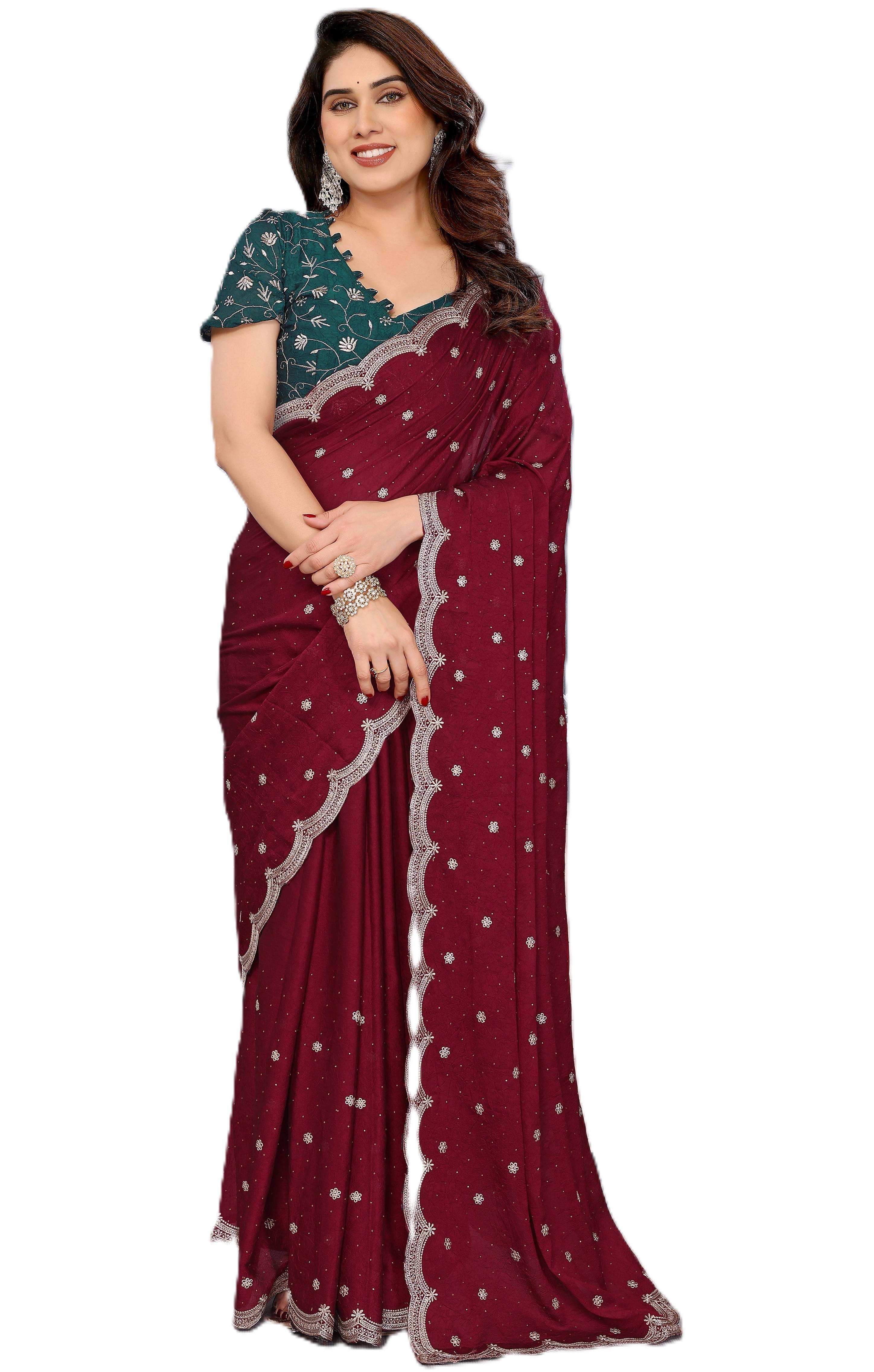     			Panbai sarees Silk Solid Regular Saree Without Blouse Piece ( Maroon )