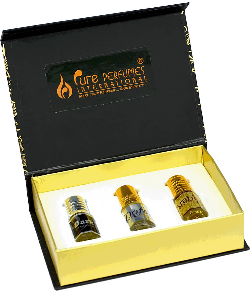 Pure Perfumes International Amber Non- Alcoholic 10ml Attar ( Pack of 3 )