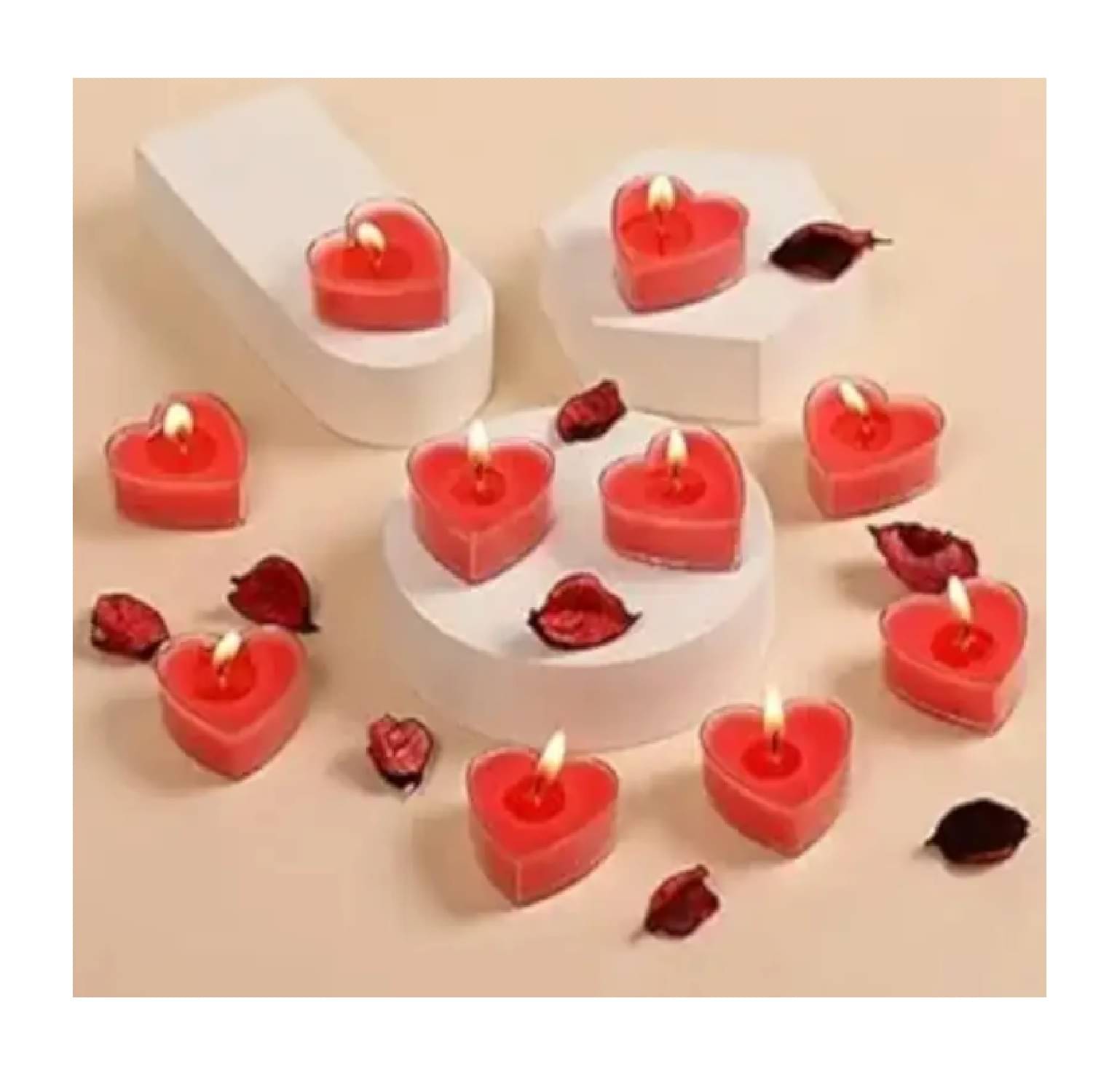     			Qin Pin Red Wax Tea Light Candle 3.5 cm ( Pack of 1 )
