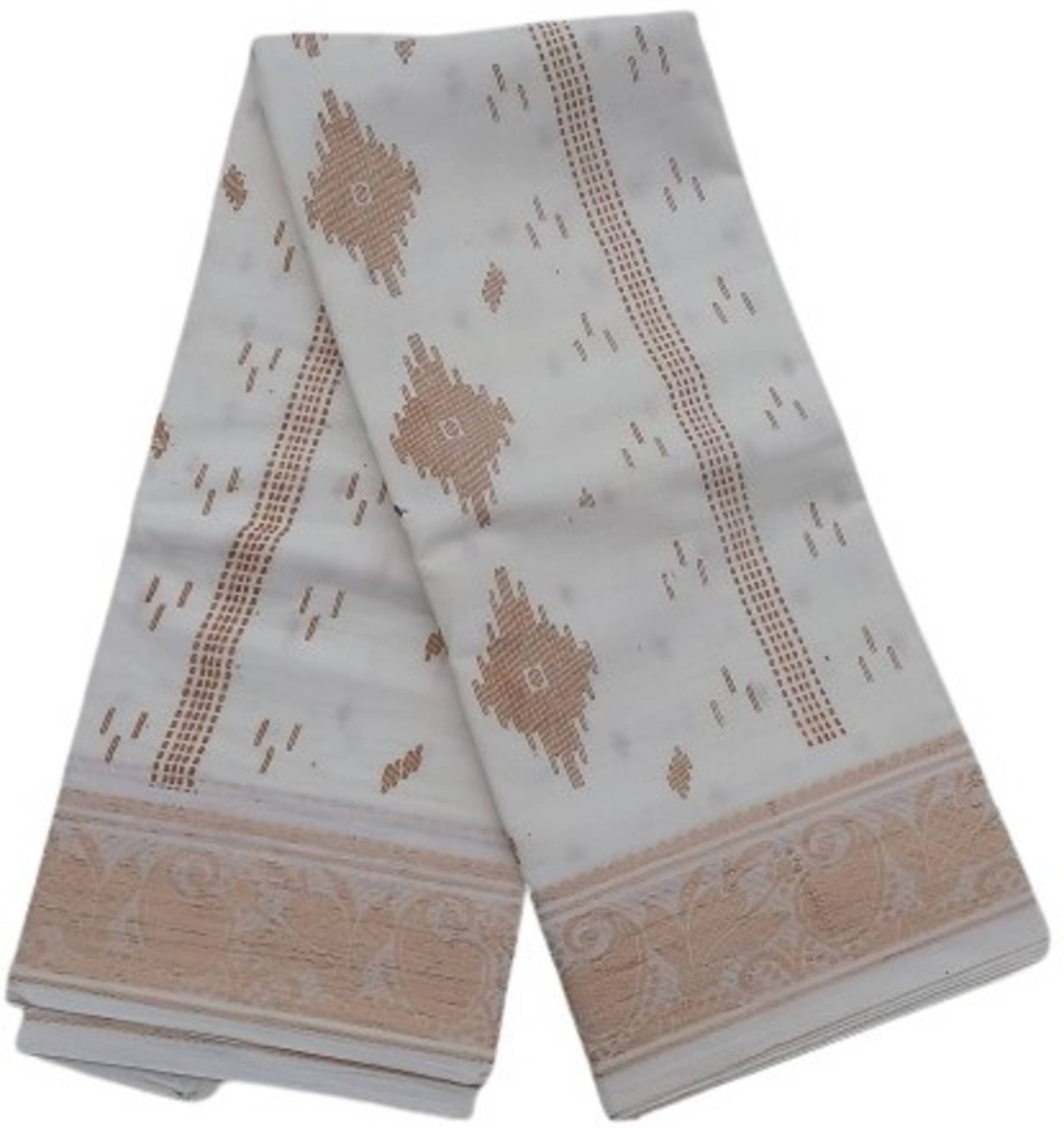 RAJ SAREE HOUSE Cotton Printed Tant Saree Without Blouse Piece ( White ) RAJ SAREE HOUSE Cotton Printed Tant Saree Without Blouse Piece ( White )