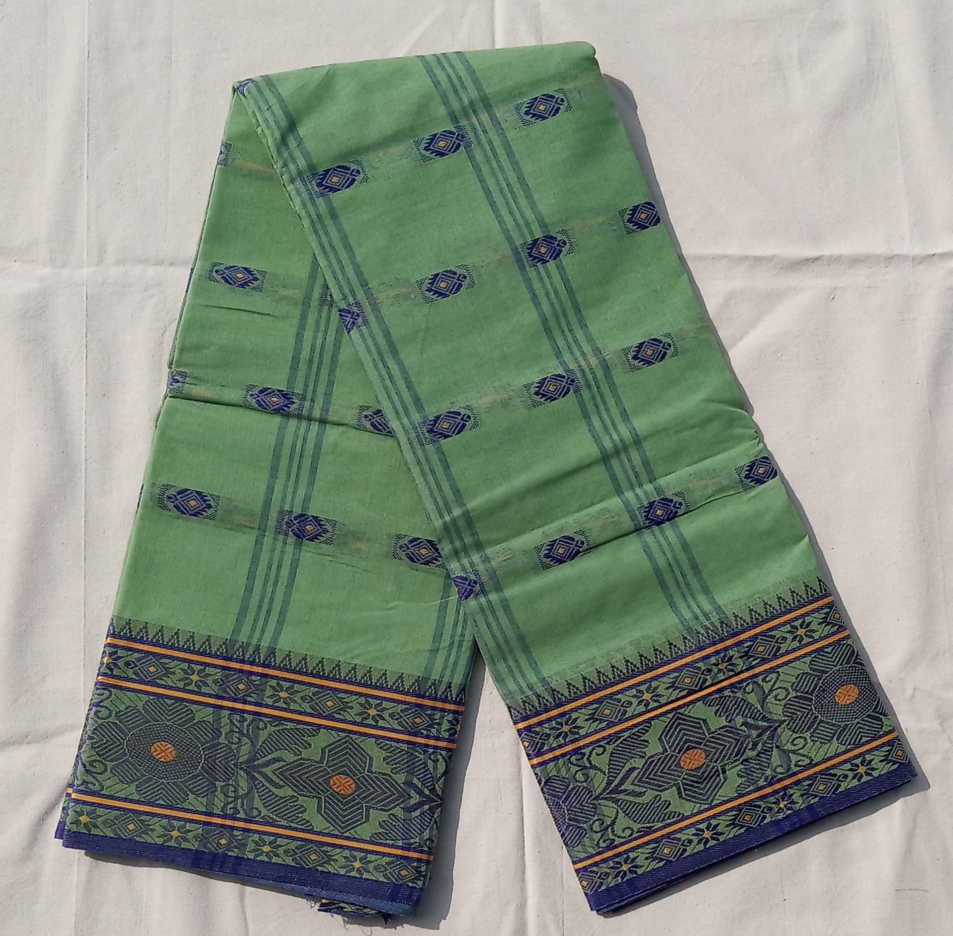     			RAJ SAREE HOUSE Cotton Woven Tant Saree Without Blouse Piece ( Olive )