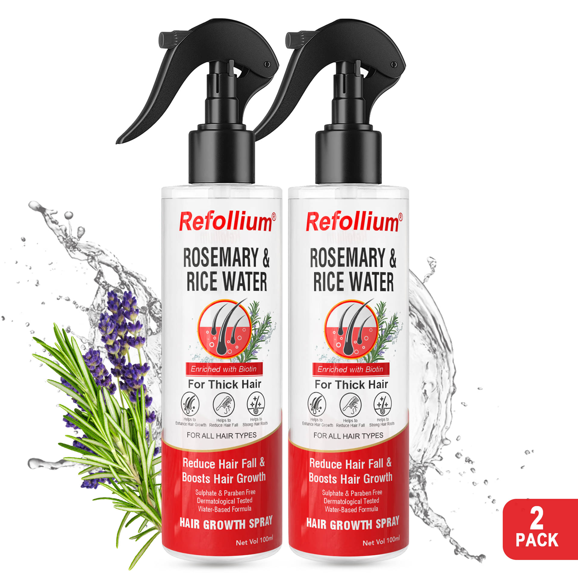     			Refollium Rosemary Water Spray Hair Serum 200 mL Pack of 2