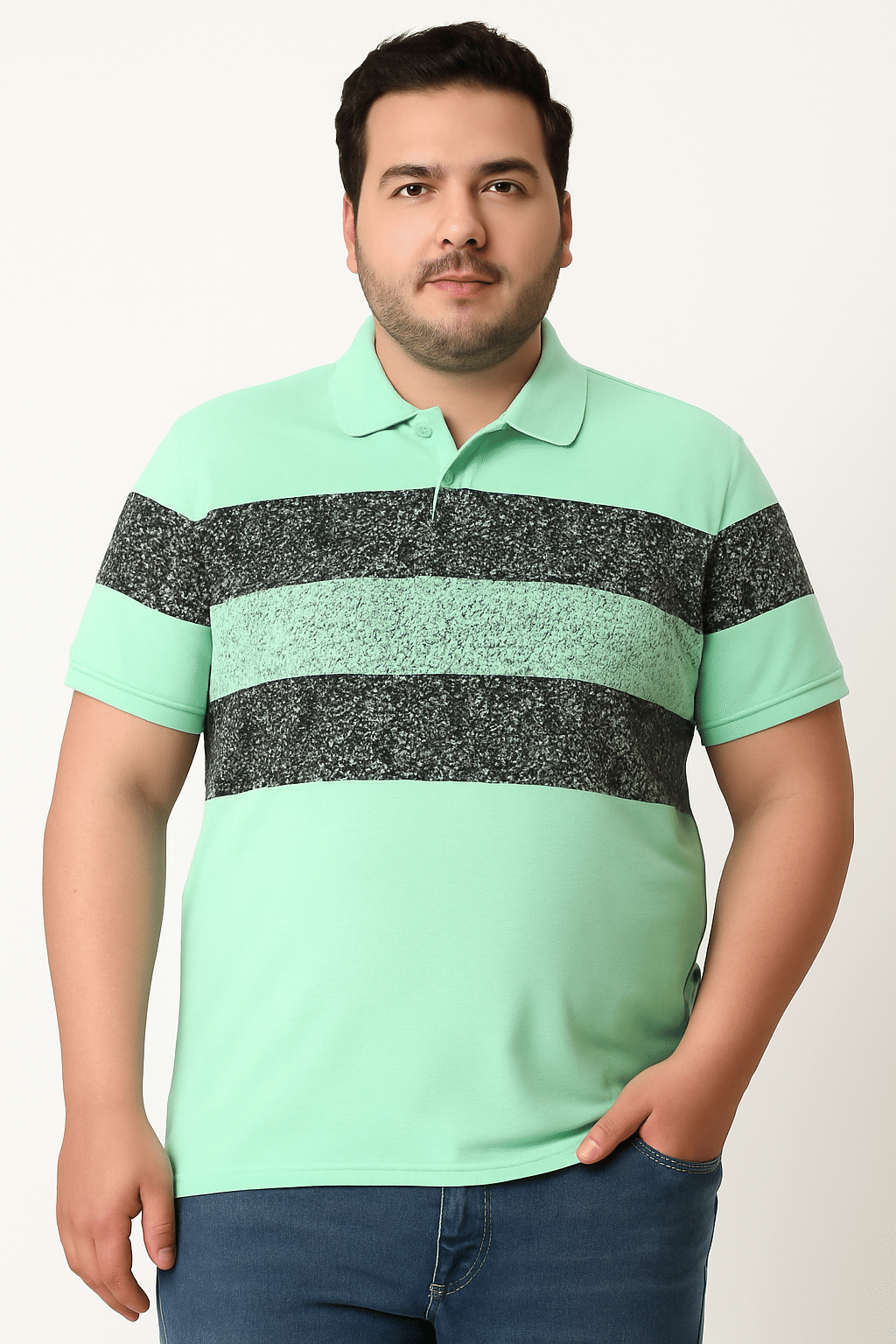     			STYLE ACCORD Men Cotton Blend Regular Fit Printed Polo T Shirt ( Sea Green )