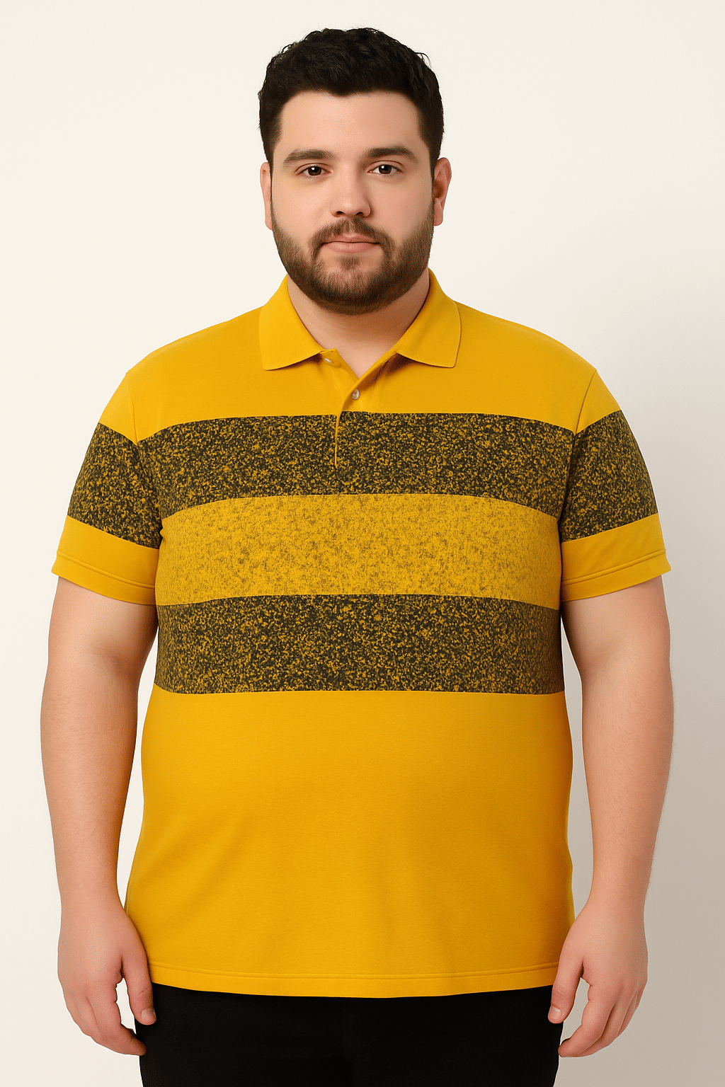     			STYLE ACCORD Men Cotton Blend Regular Fit Printed Polo T Shirt ( Yellow )