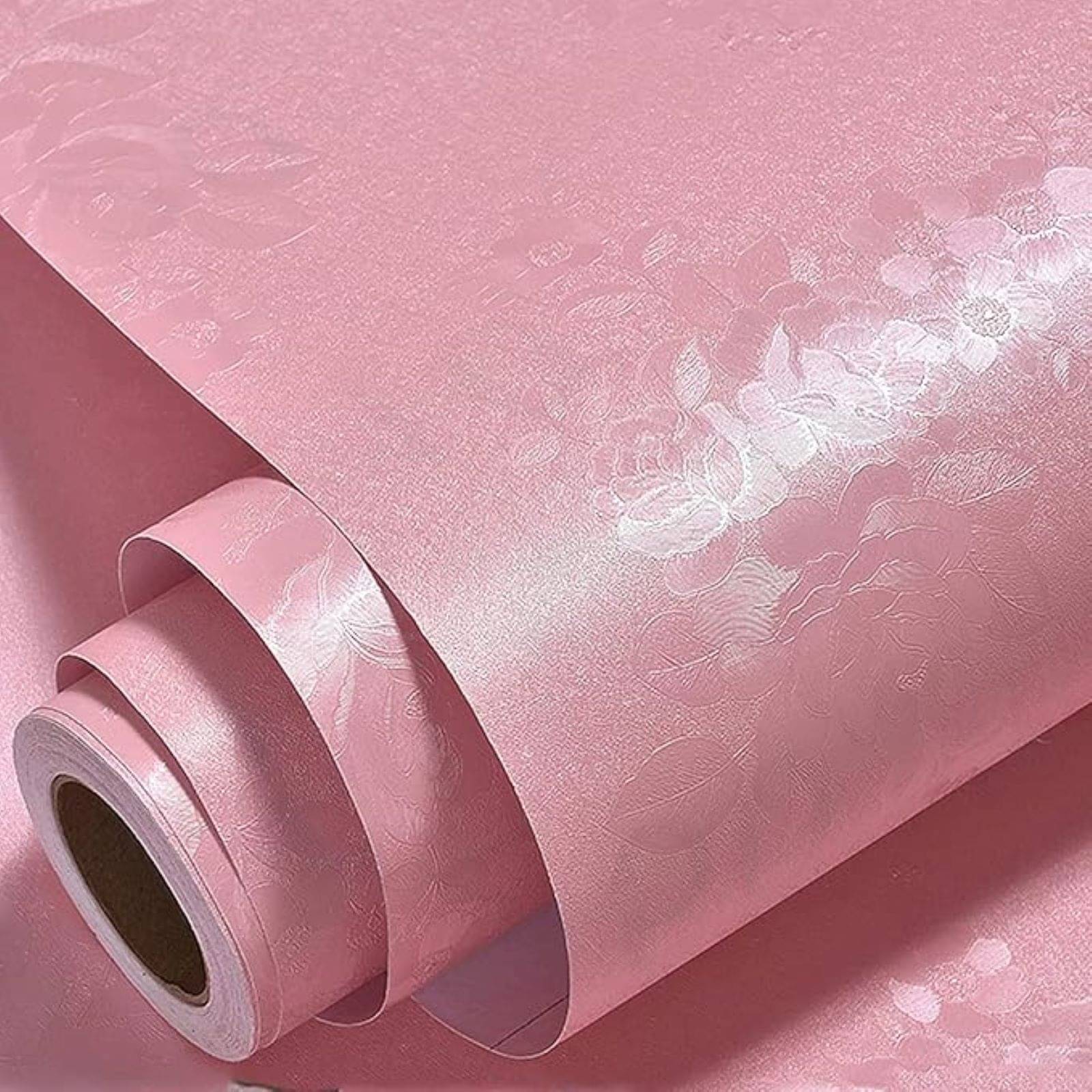 Self-Adhesive Wallpaper (45x500 cm) – pink rose & Stick Wall Decal for Living Room, Bedroom, Kitchen & Furniture Makeover     			Self-Adhesive Wallpaper (45x500 cm) – pink rose & Stick Wall Decal for Living Room, Bedroom, Kitchen & Furniture Makeover
