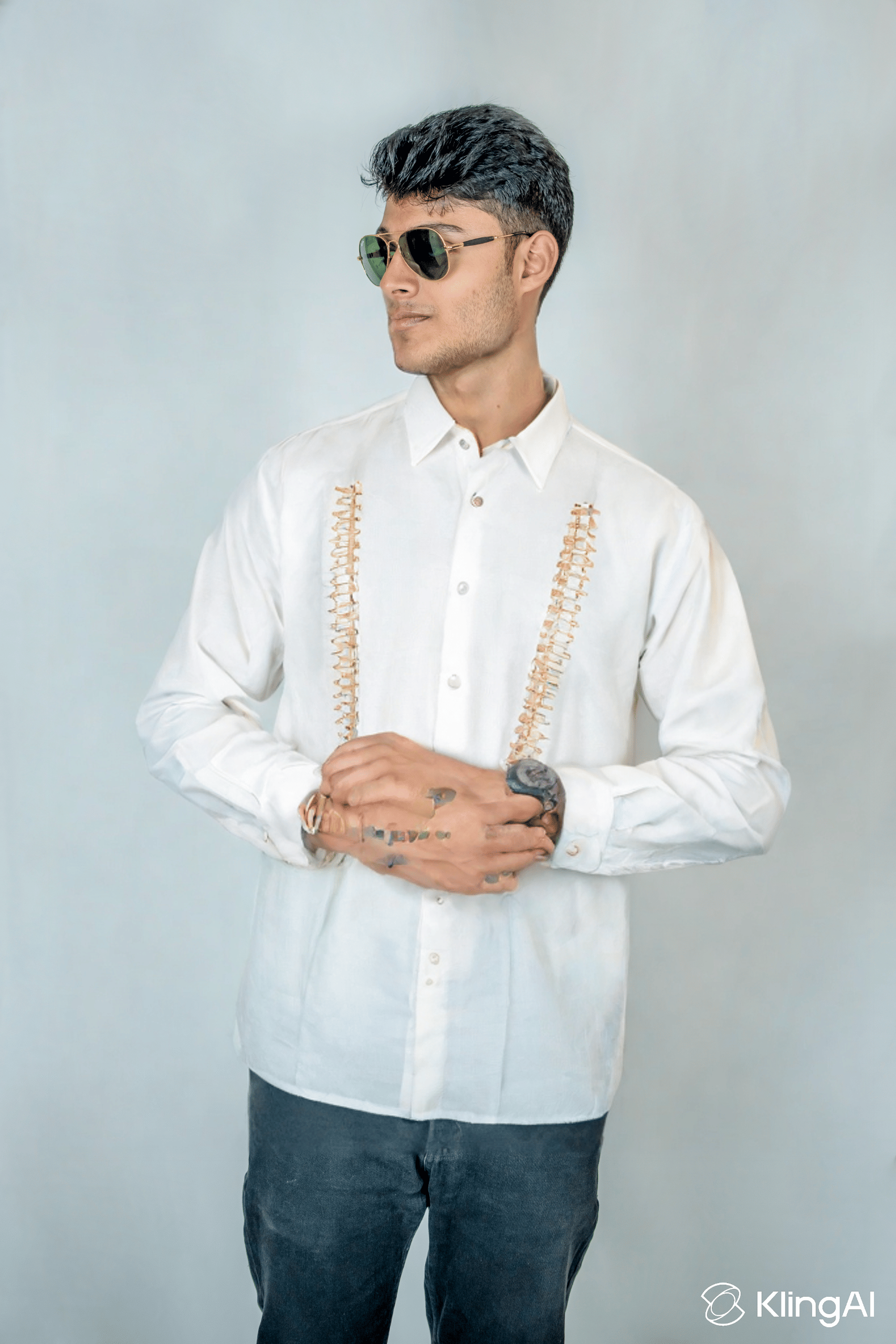     			TAK-DINA-DIN Silk Regular Fit Embroidered Full Sleeves Men's Casual Shirt - Off-White ( Pack of 1 )