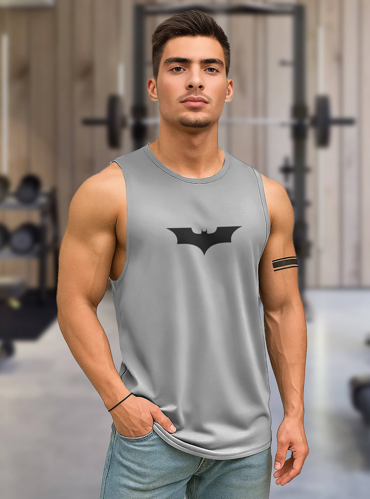 Tenrun Pack of 1 Polyester Basic Vest For Men ( Grey ) Tenrun Pack of 1 Polyester Basic Vest For Men ( Grey )