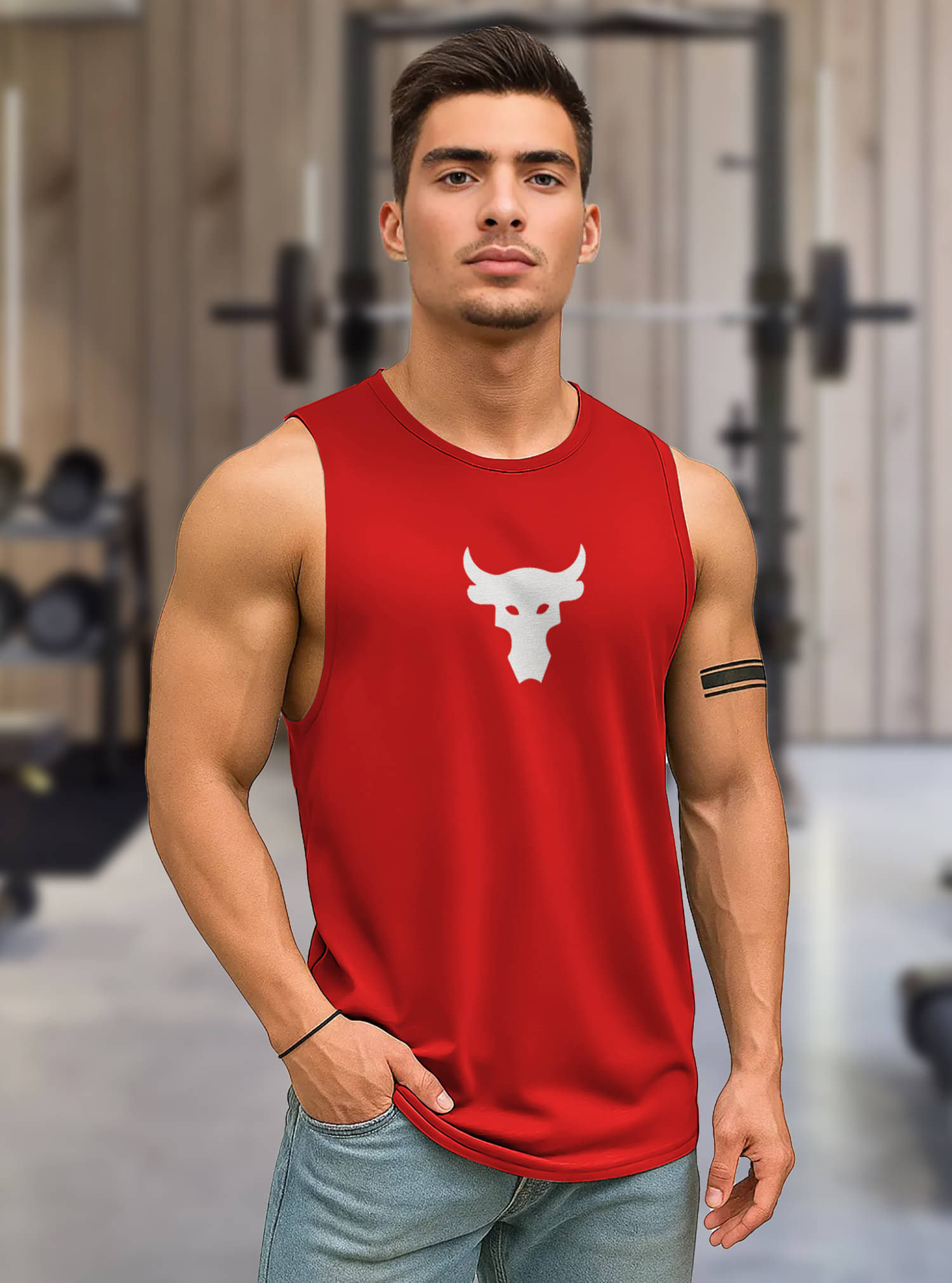Tenrun Pack of 1 Polyester Basic Vest For Men ( Red ) Tenrun Pack of 1 Polyester Basic Vest For Men ( Red )