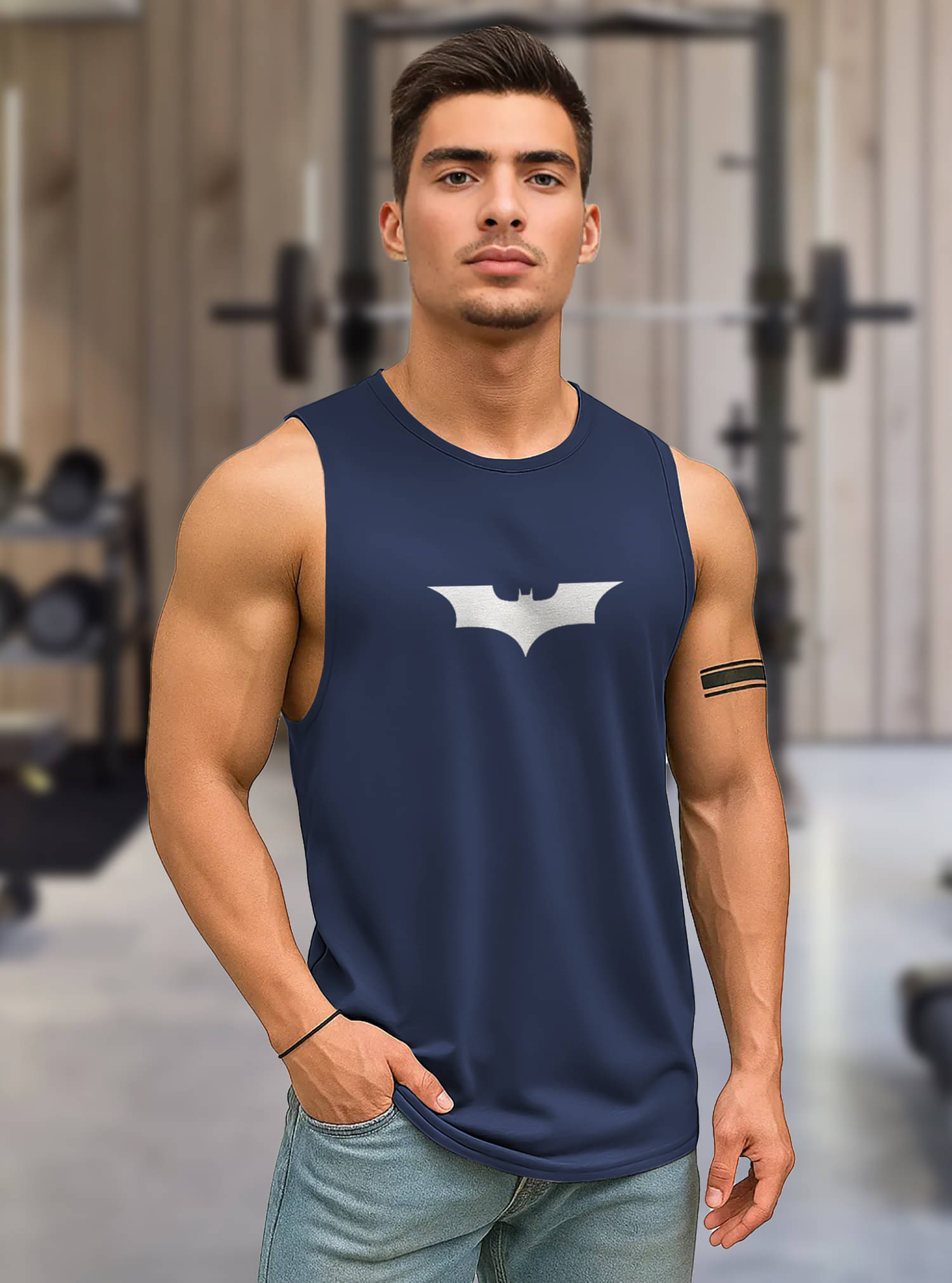 Tenrun Pack of 1 Polyester Basic Vest For Men ( Blue ) Tenrun Pack of 1 Polyester Basic Vest For Men ( Blue )