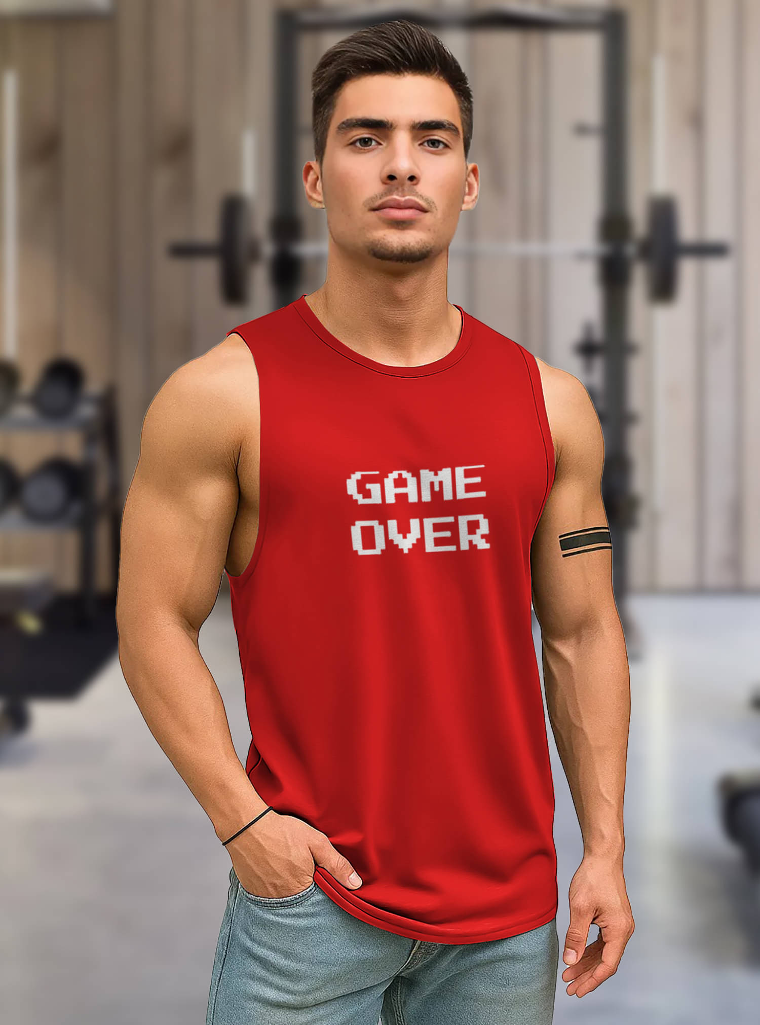 Tenrun Pack of 1 Polyester Basic Vest For Men ( Red ) Tenrun Pack of 1 Polyester Basic Vest For Men ( Red )