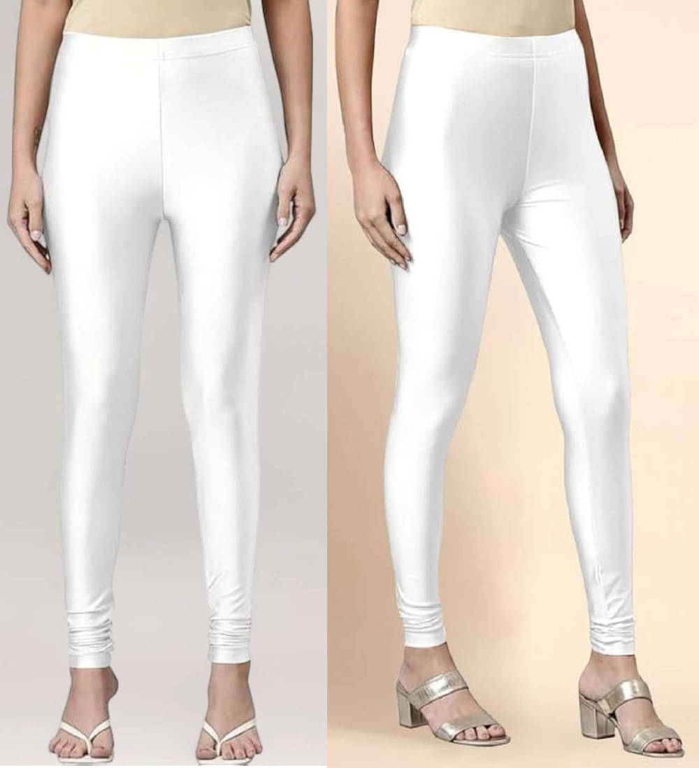     			ULTIMATE SHOPPING NETWORK Pack of 2 Lycra Women Legging ( White )