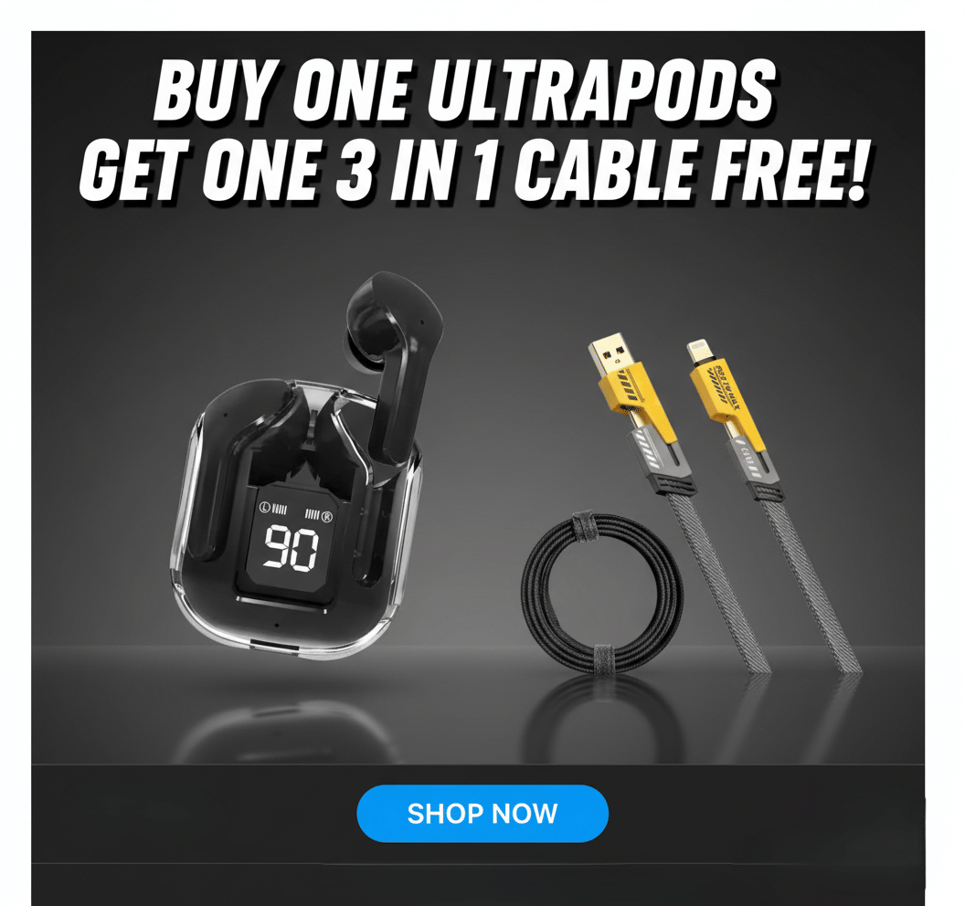     			Ultrapods Earpod True Wireless Bluetooth, Sweat Proof + 4 in 1 cable free