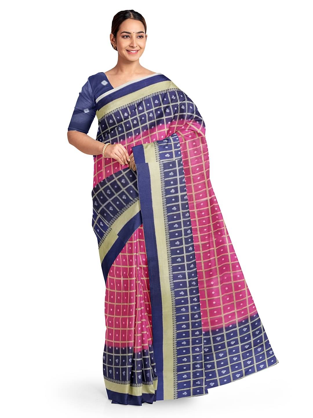     			Vkaran Cotton Silk Printed Banarasi saree With Unstitched Blouse Piece ( Multicolor 5 )