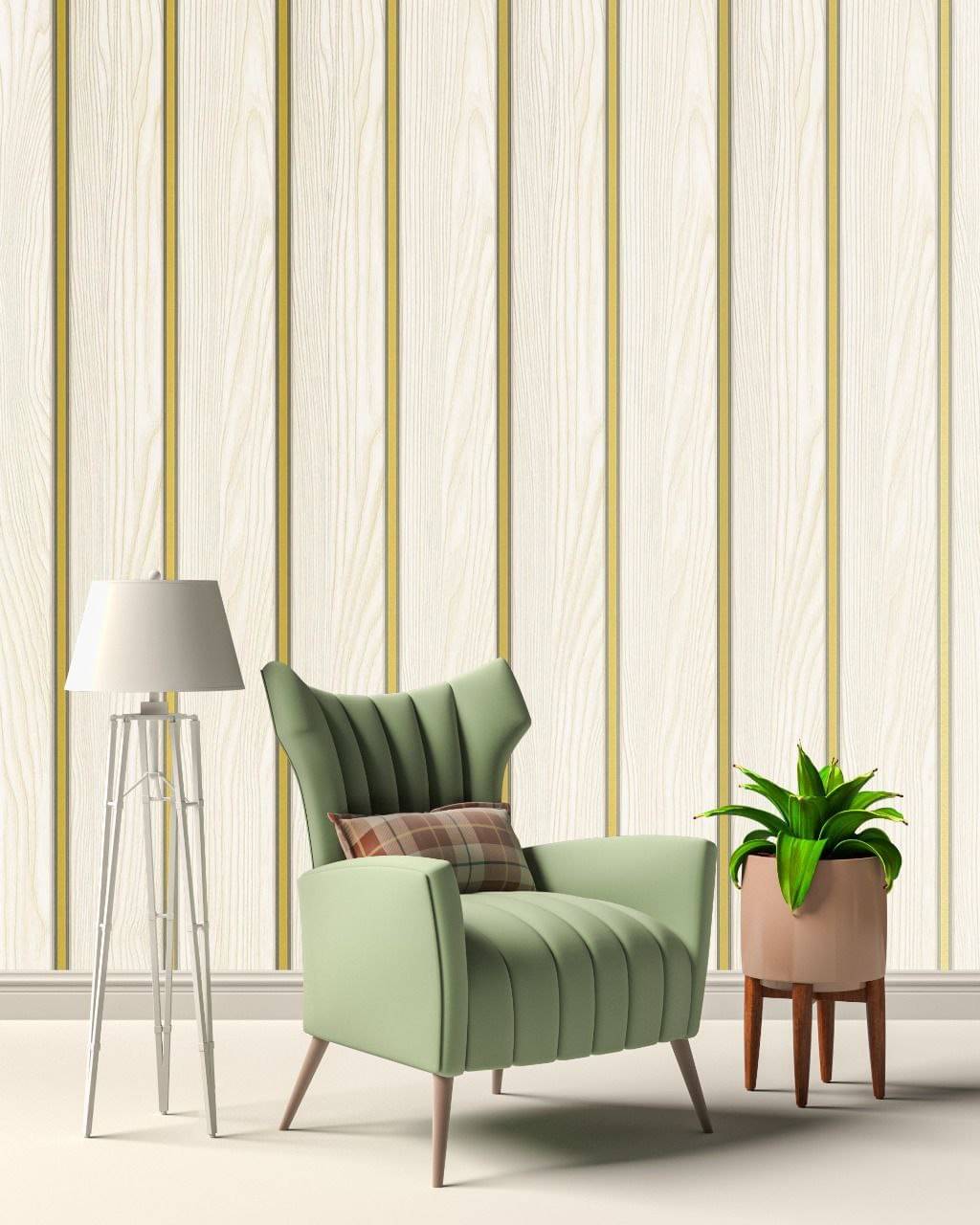     			WRUNJI, COLOR, CREME GOLD  Floral Self-Adhesive Wallpaper PVC Peel & Kitchen & Furniture Makeover(45x500 cm)