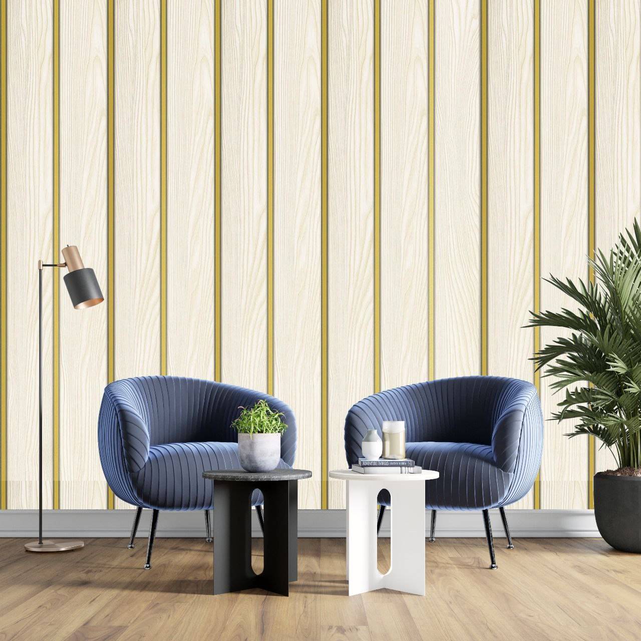     			WRUNJI, COLOR, CREME GOLD  Floral Self-Adhesive Wallpaper PVC Peel & Kitchen & Furniture Makeover(45x500 cm)