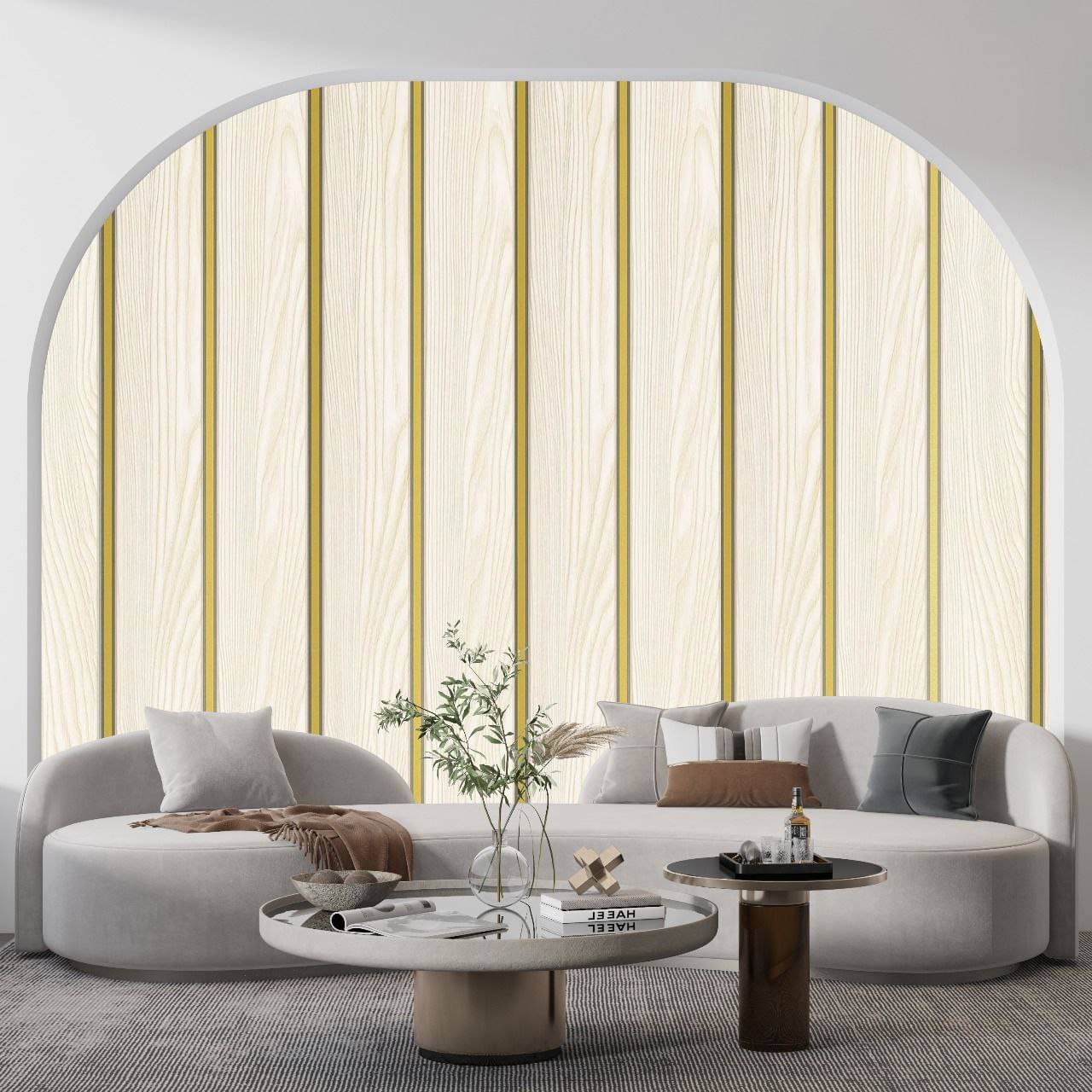     			WRUNJI, COLOR, CREME GOLD  Floral Self-Adhesive Wallpaper PVC Peel & Kitchen & Furniture Makeover(45x500 cm)