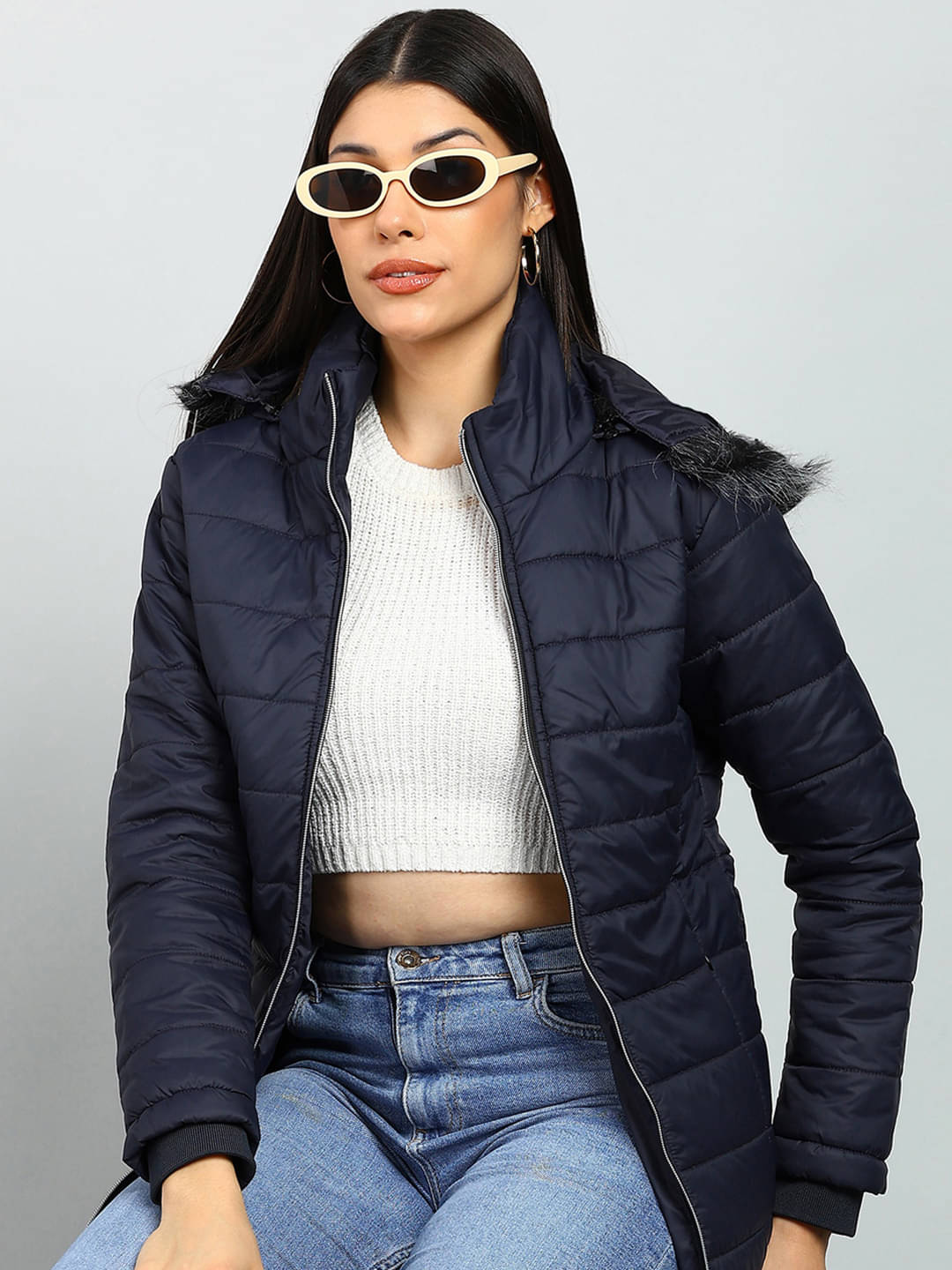 XFOX Women Quilted Jacket ( Navy Blue ) XFOX Women Quilted Jacket ( Navy Blue )