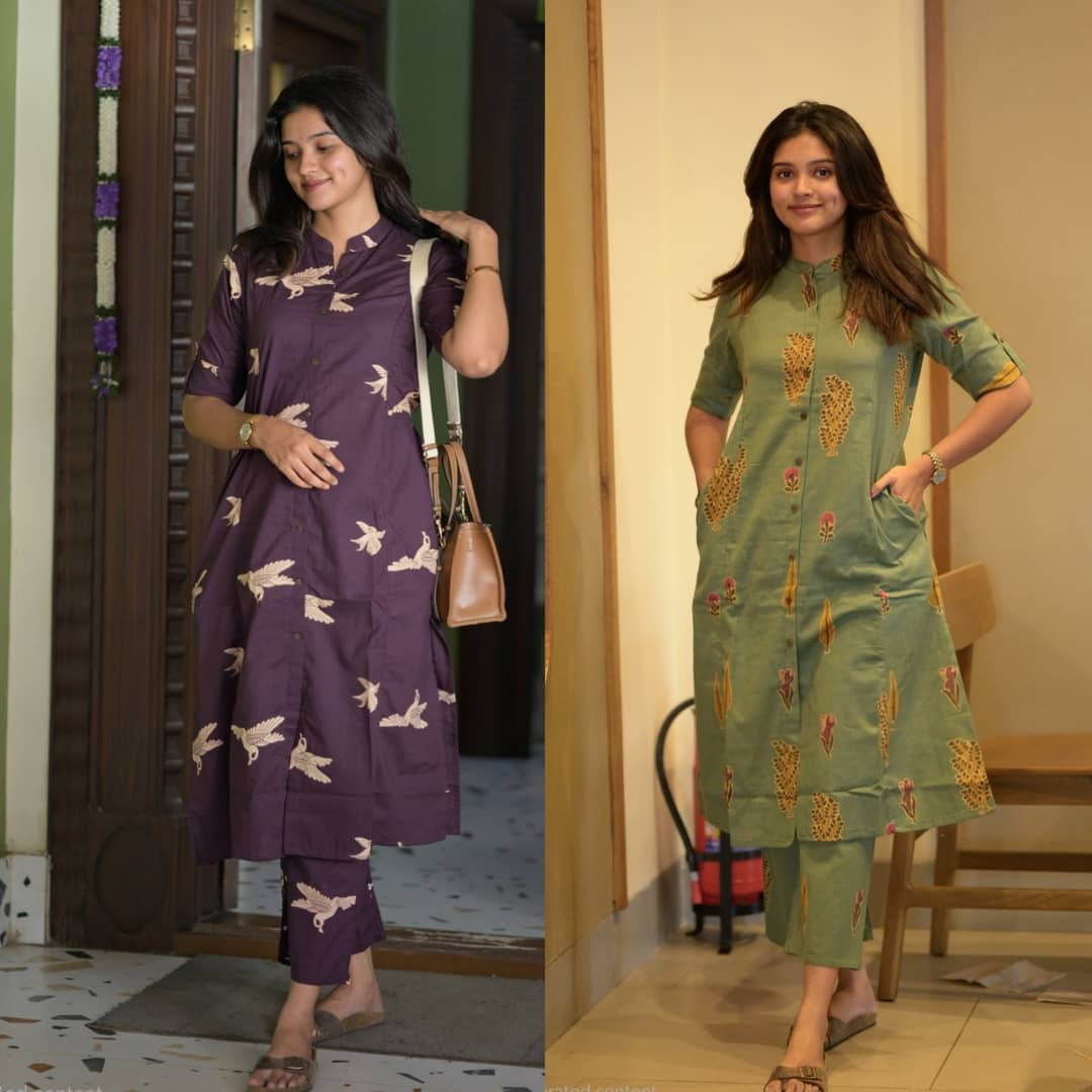 YAGNIK FASHION Women Rayon Self Design A-line Kurti With Pants ( Multicoloured )