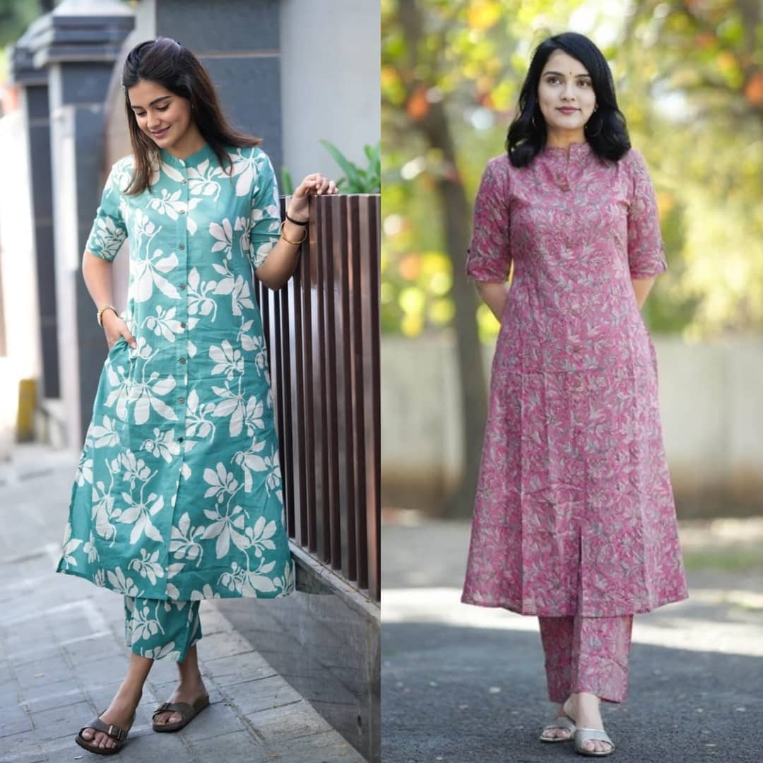 YAGNIK FASHION Women Rayon Self Design A-line Kurti With Pants ( Multicoloured )