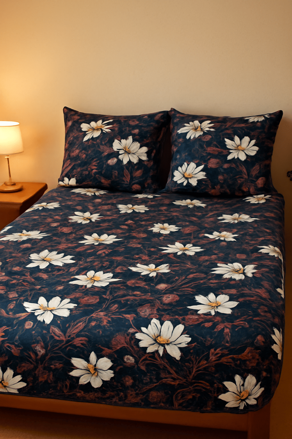 Generic Flannel Floral Fitted 1 Bedsheet with 1 Pillow Cover ( Double Bed ) - Navy Blue Generic Flannel Floral Fitted 1 Bedsheet with 1 Pillow Cover ( Double Bed ) - Navy Blue