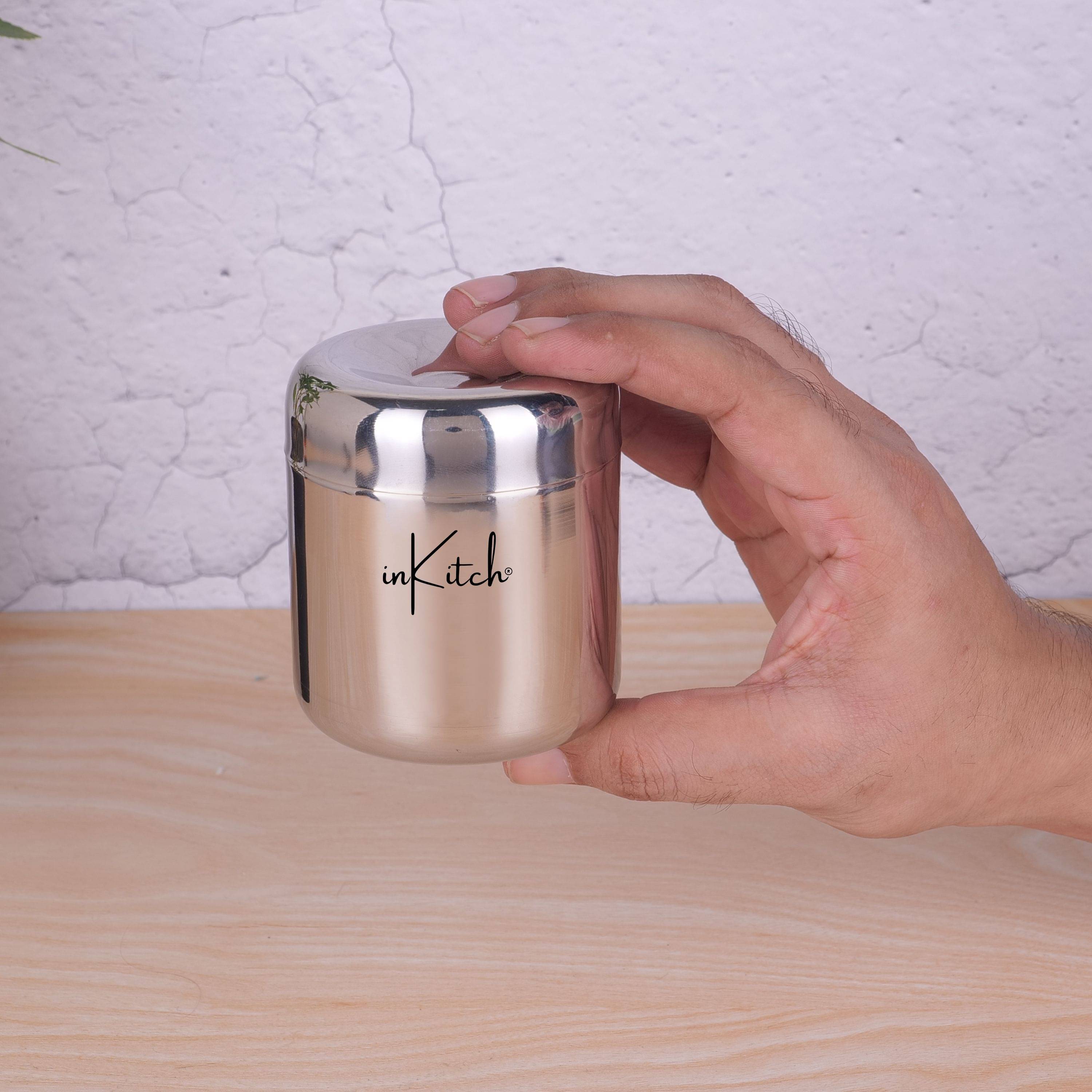 inKitch Food Container Steel Silver Tea/Coffee/Sugar Container ( Set of 4 ) inKitch Food Container Steel Silver Tea/Coffee/Sugar Container ( Set of 4 )