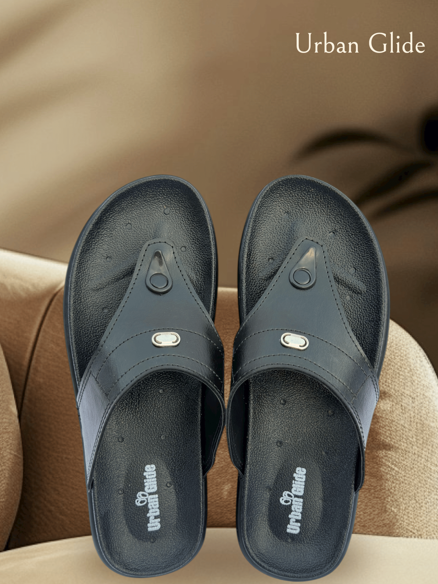     			urban glide slippers Black Men's Thong Flip Flop