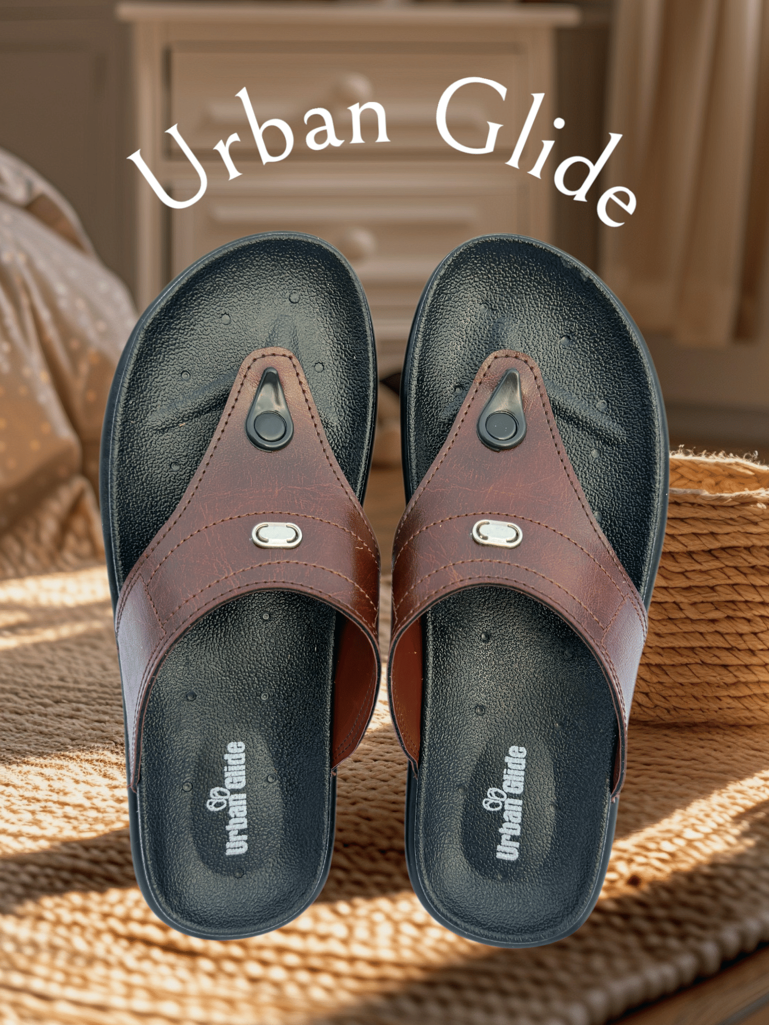     			urban glide slippers Brown Men's Thong Flip Flop