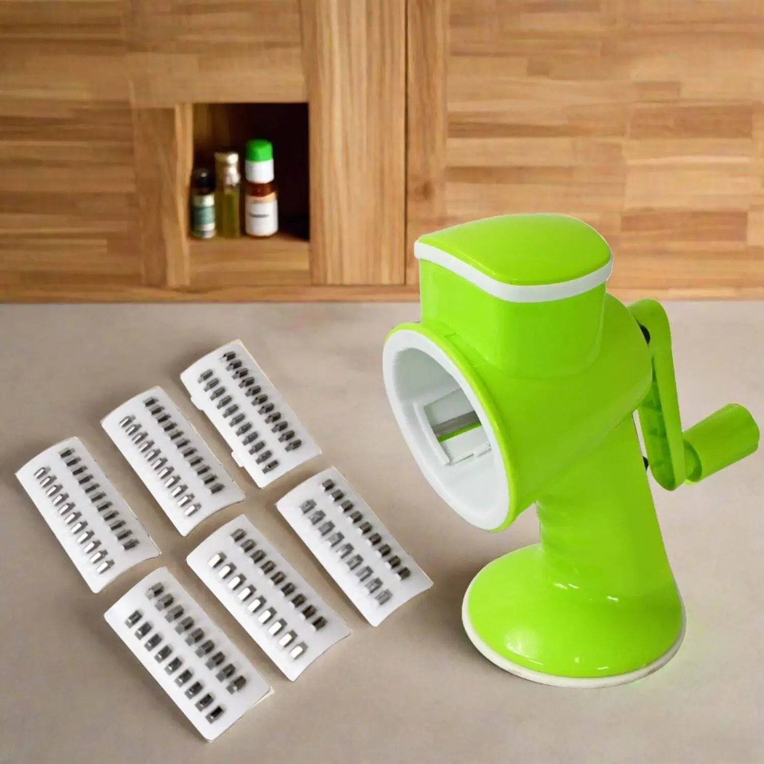     			6-in-1 Multi-Functional Vegetable Cutter & Slicer Hand Machine Vegetable Chopper (1 pc choppar cutter, 6 pcs Removable Blades)
