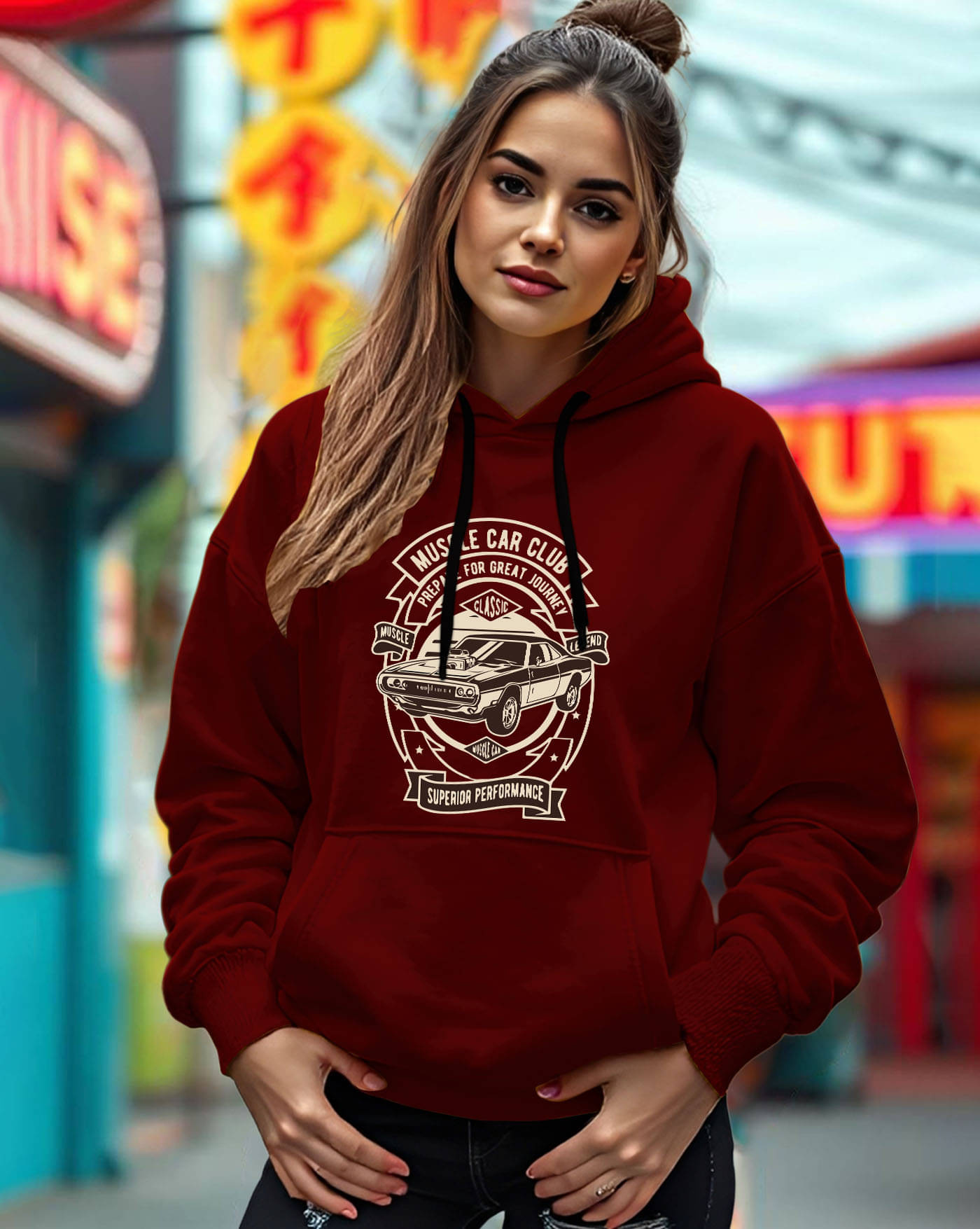     			AUSK Women Fleece Hooded Sweatshirt For Light Winters ( Maroon )