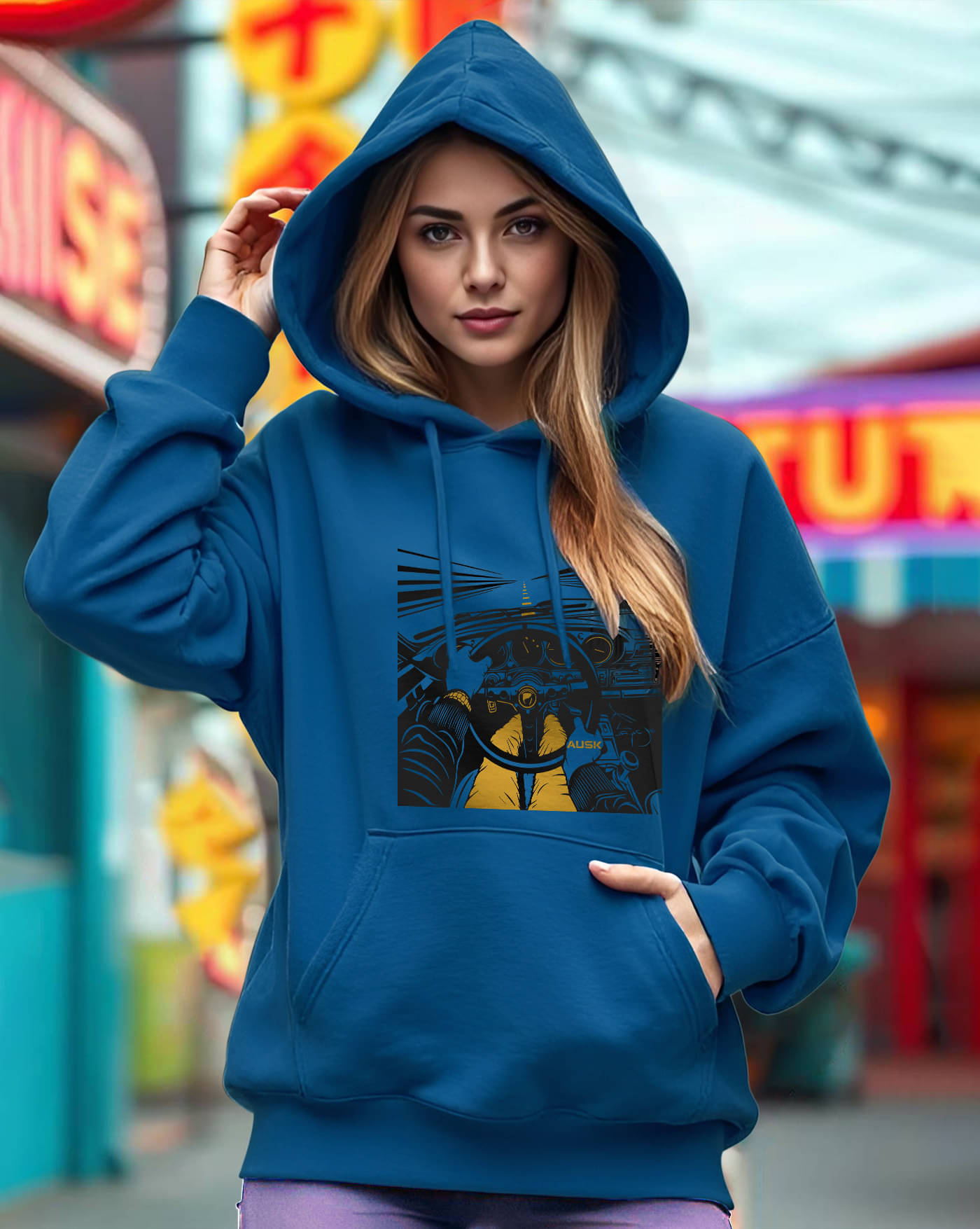     			AUSK Women Fleece Hooded Sweatshirt For Light Winters ( Turquoise )