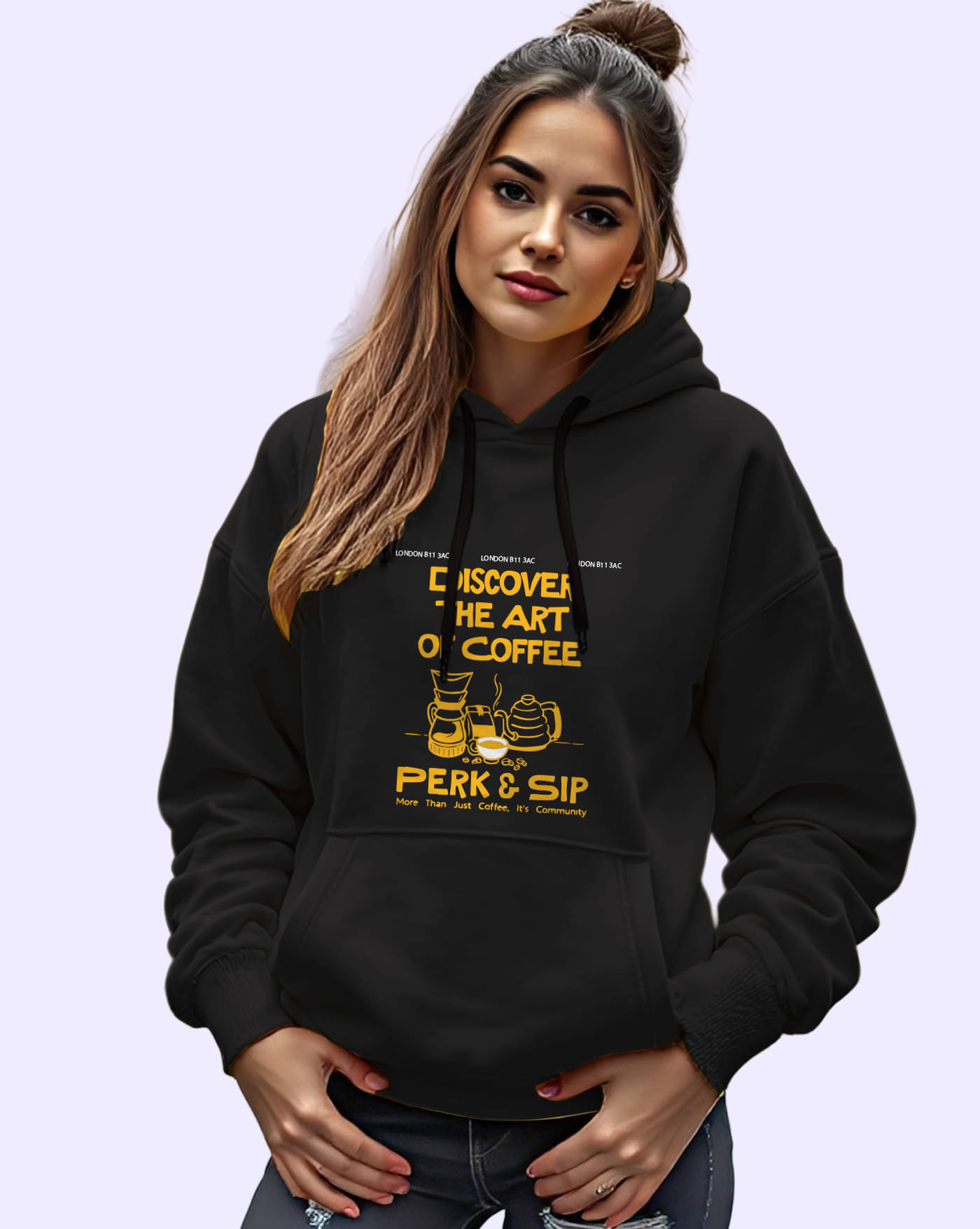     			AUSK Women Fleece Hooded Sweatshirt For Light Winters ( Black )